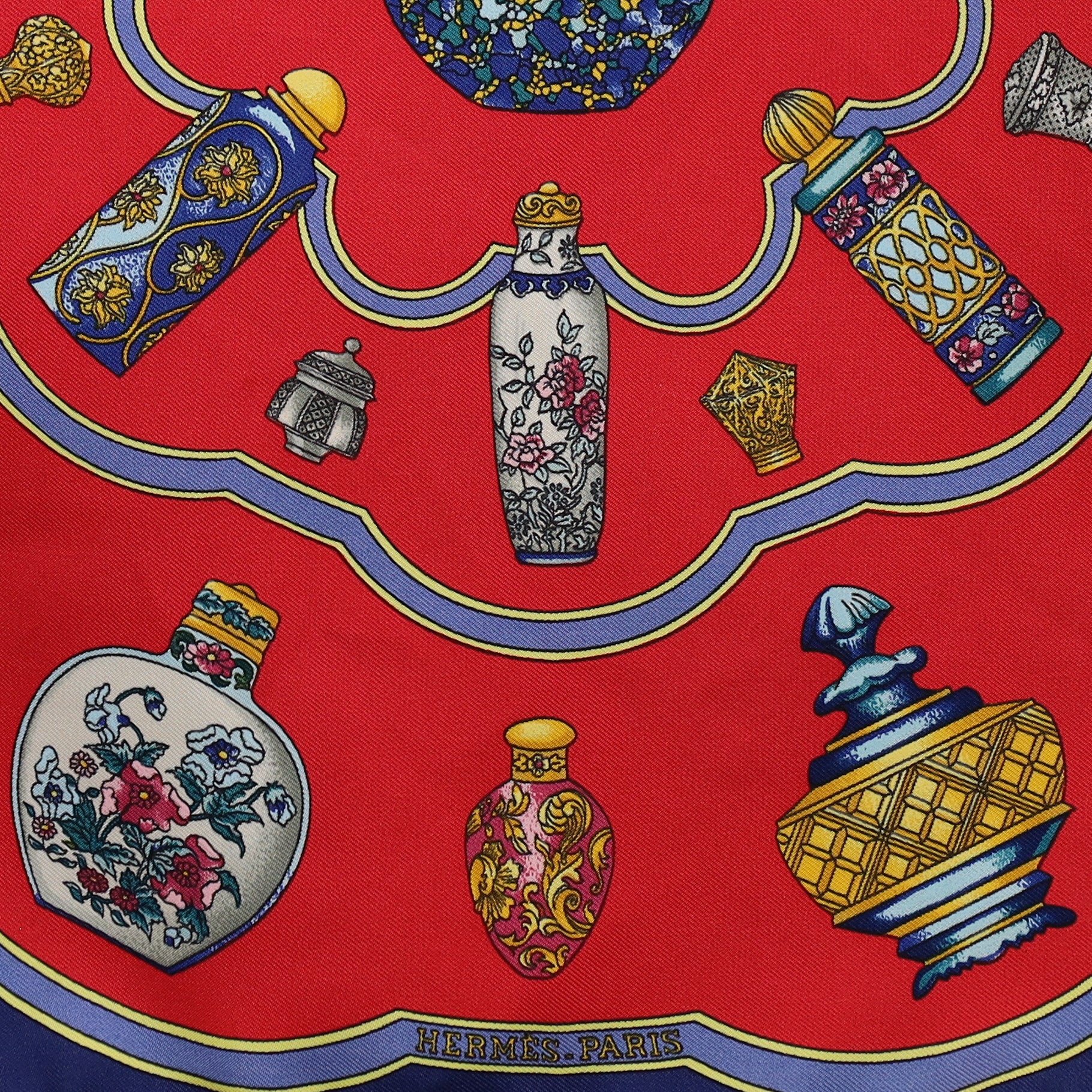 Pristine Hermès Qu’ Importe Le Flacon 42 Silk Scarf