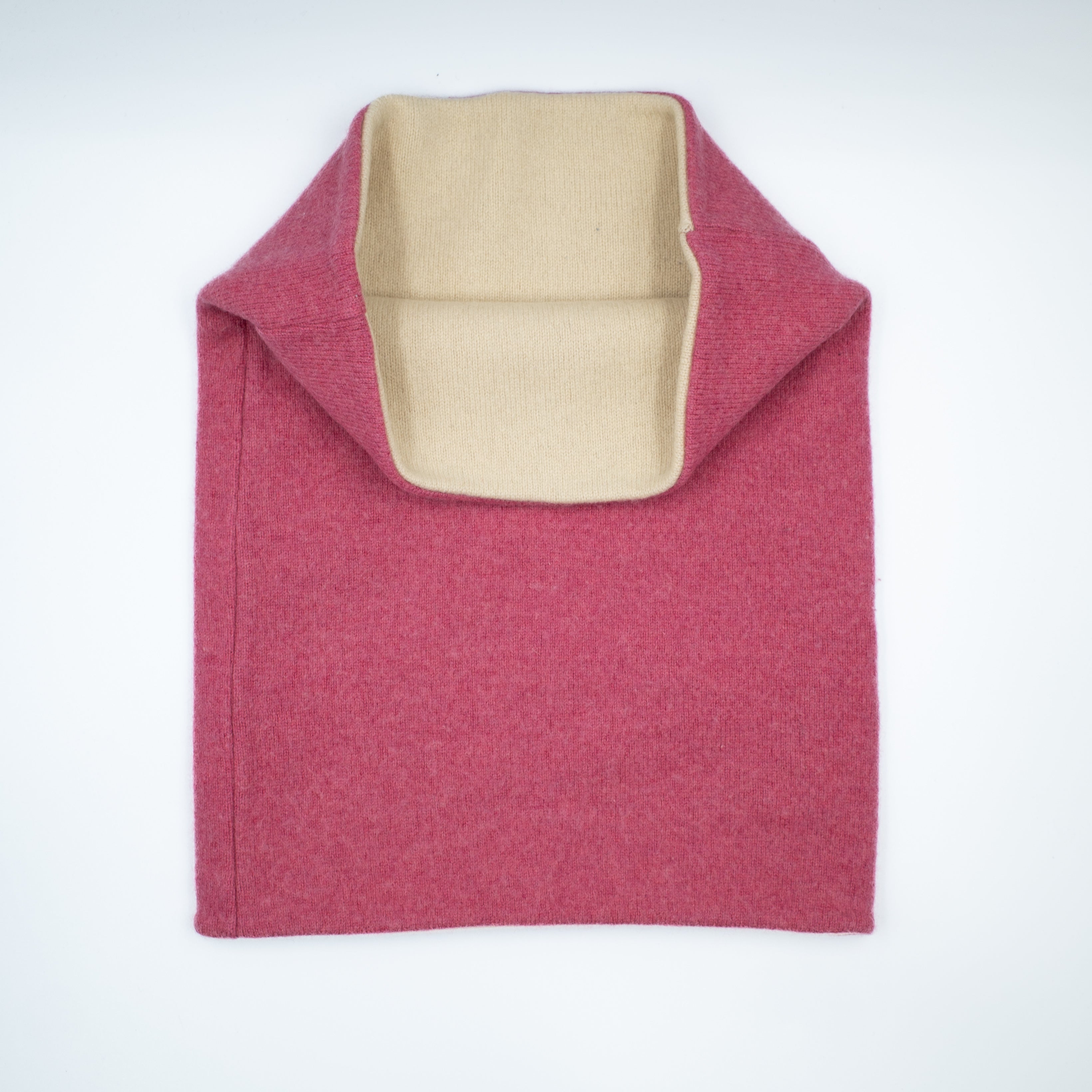 Loganberry Pink and Beige Luxury Double Layered Snood