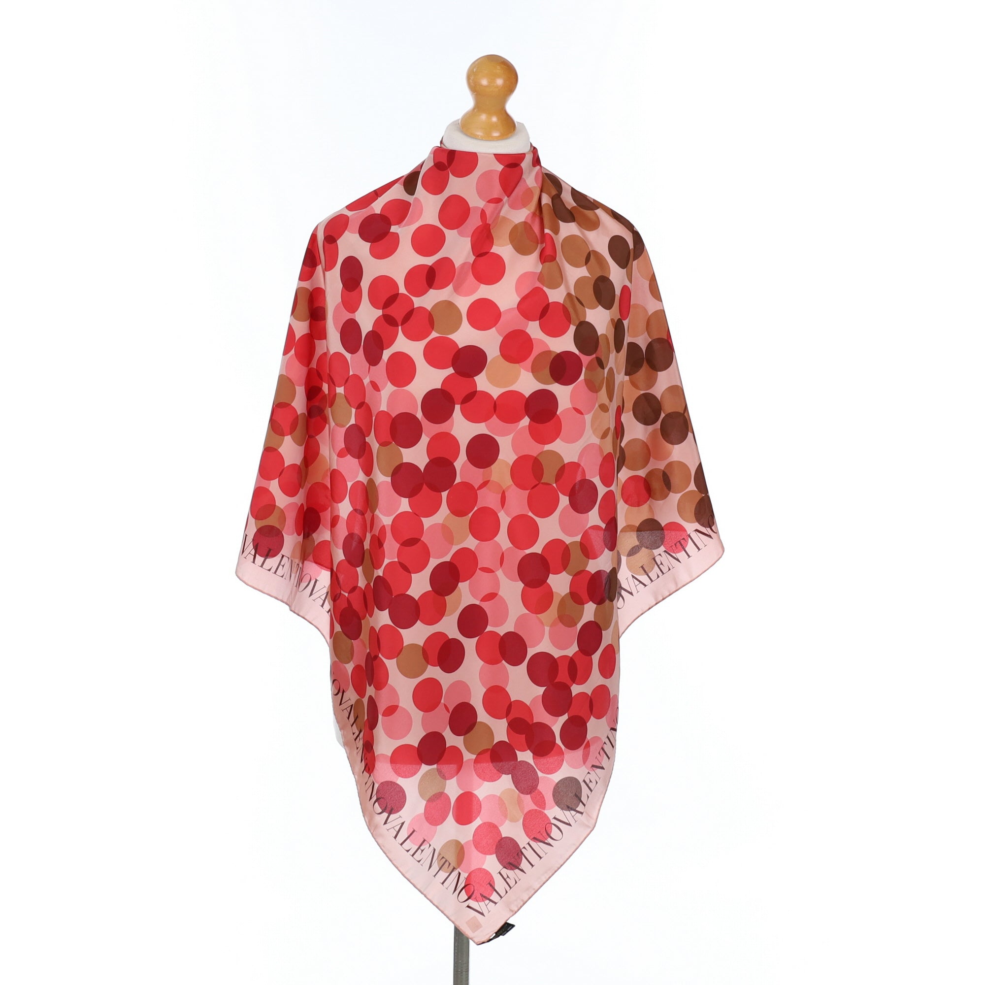 Designer Valentino Spotted Pink Silk Scarf