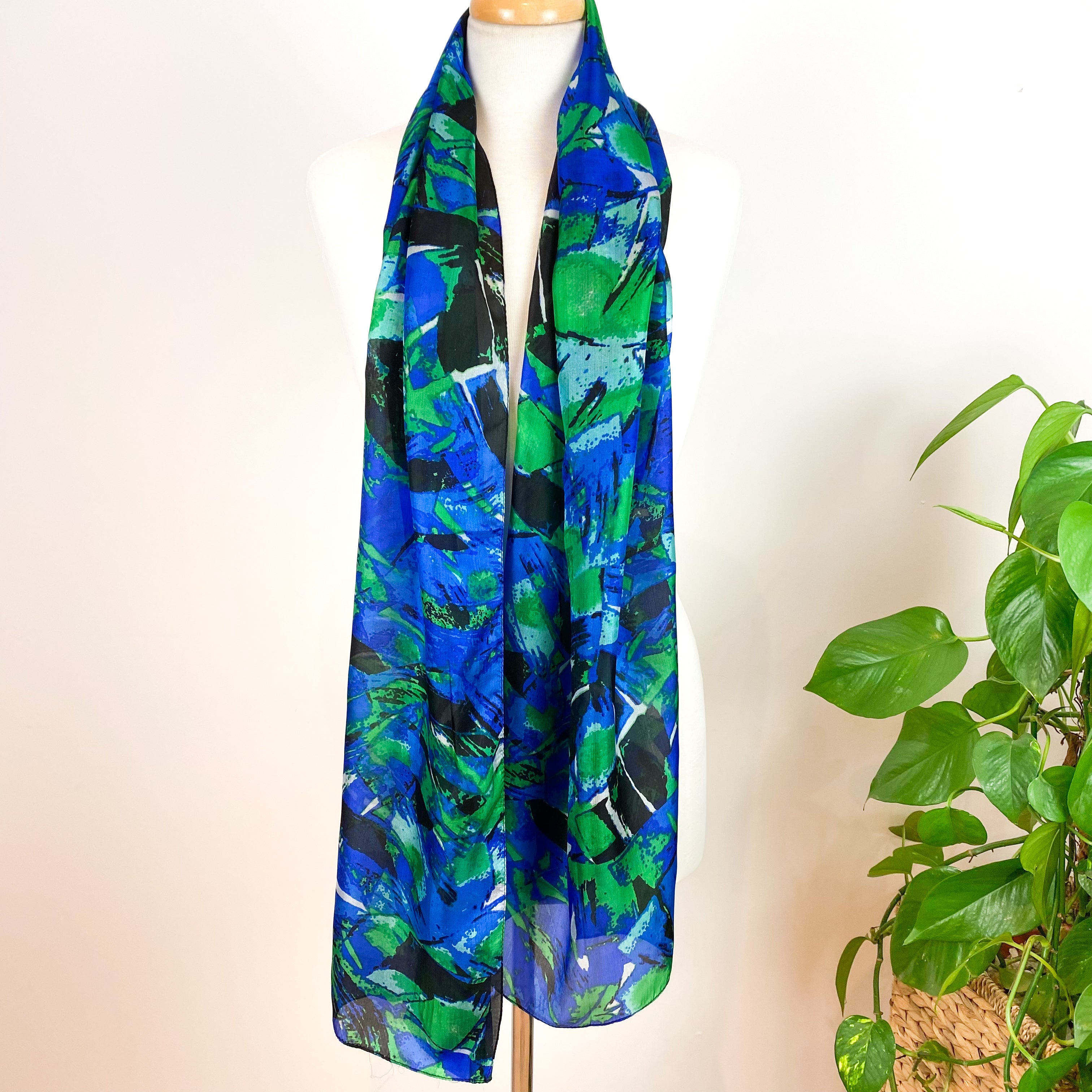 Bright Coloured Long Silk Scarf