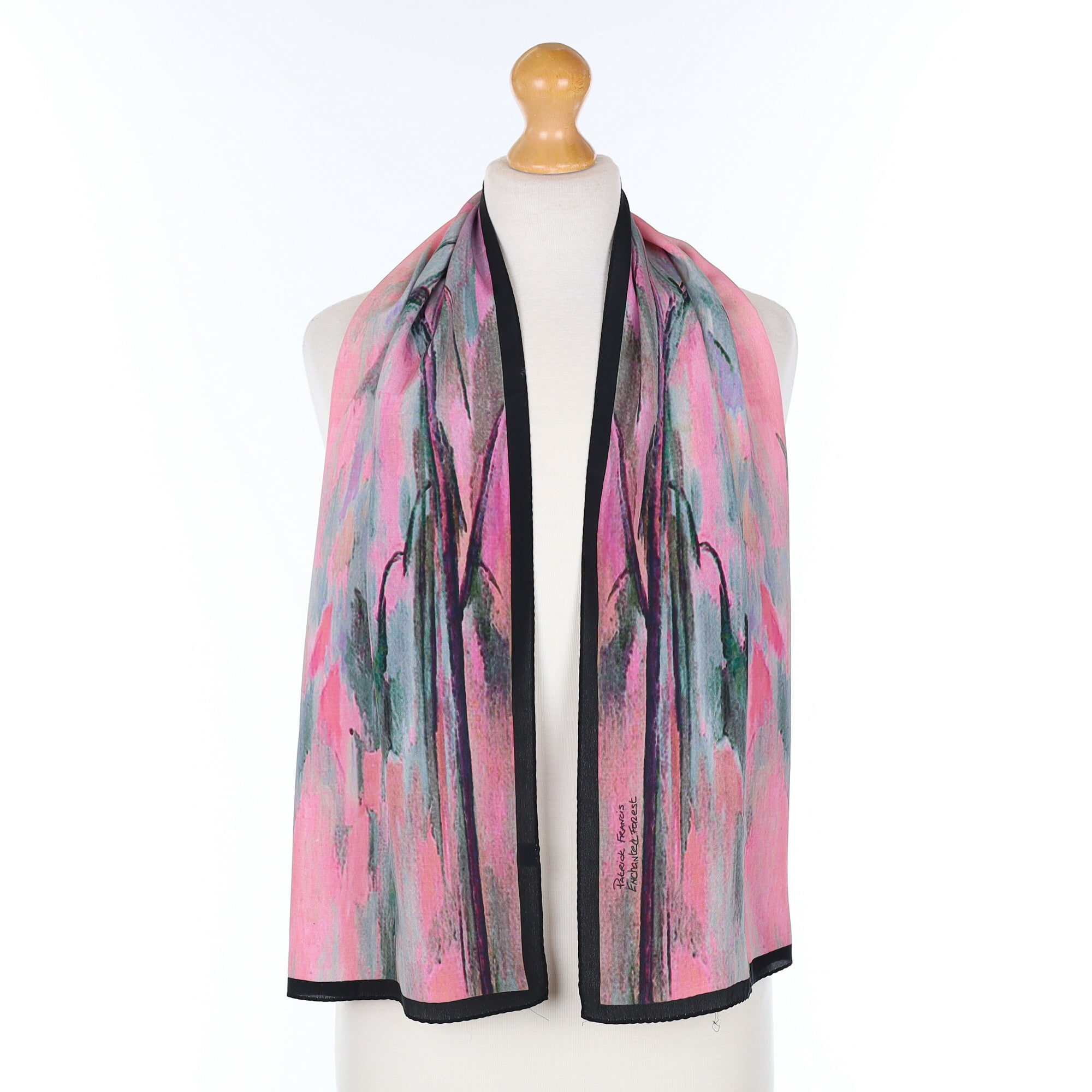 Patrick Francis Pink Patterned Silk Scarf