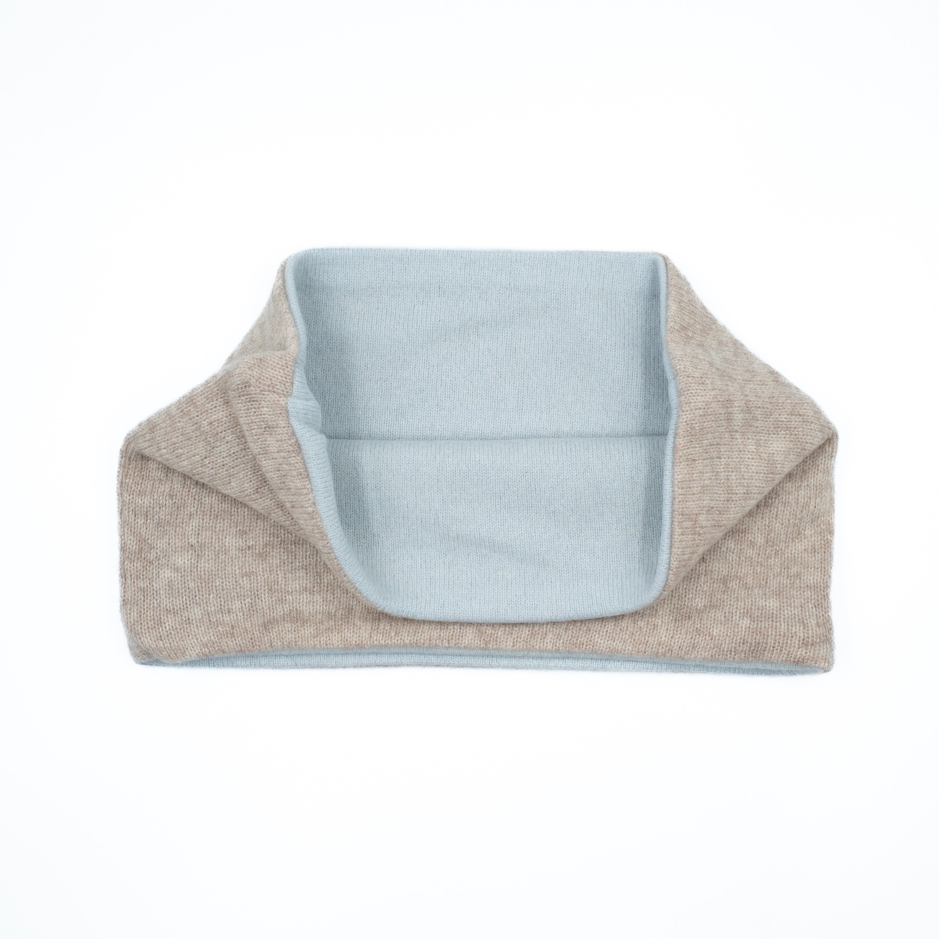 Taupe and Baby Blue Neck Warmer