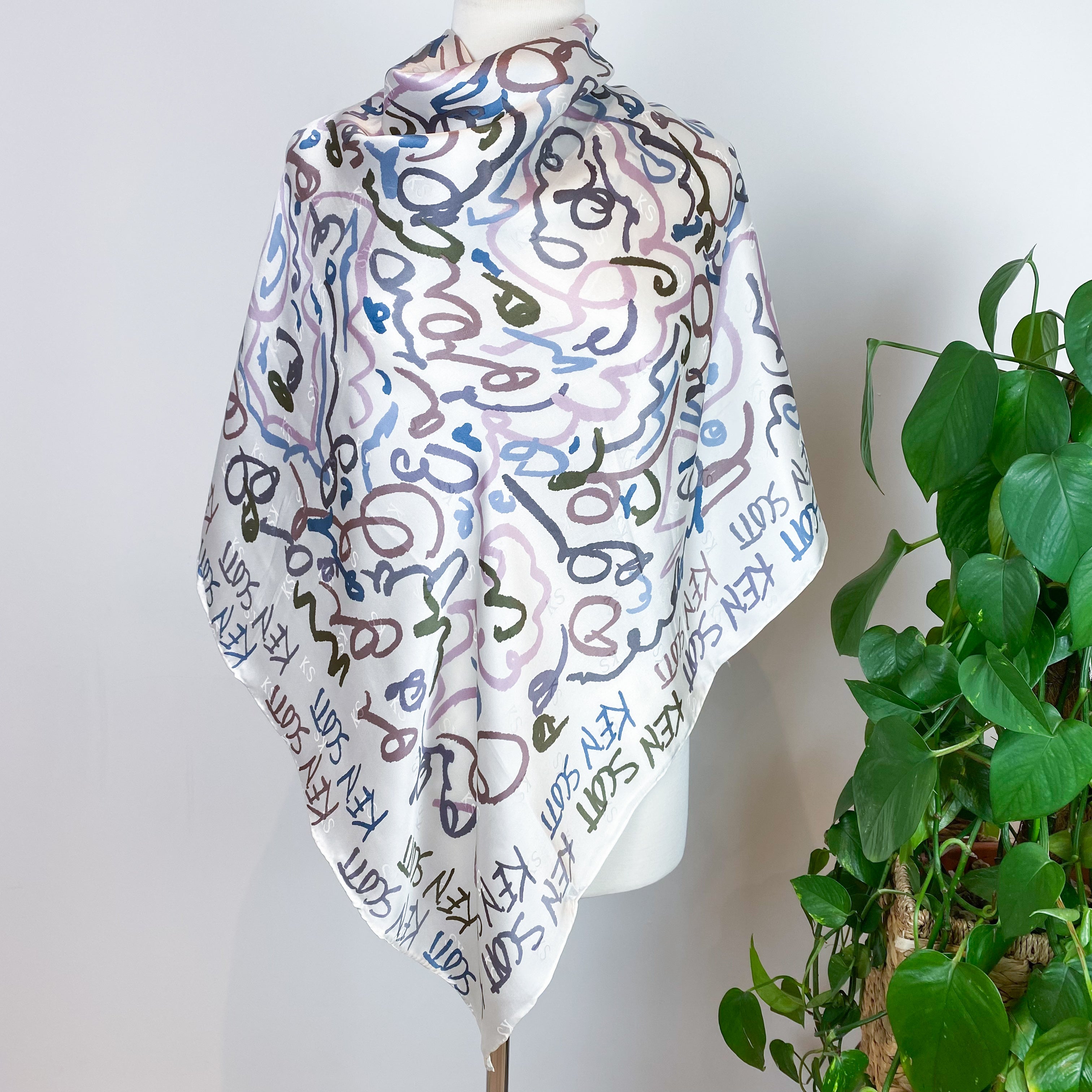 New Boxed Ken Scott Vintage Silk Scarf