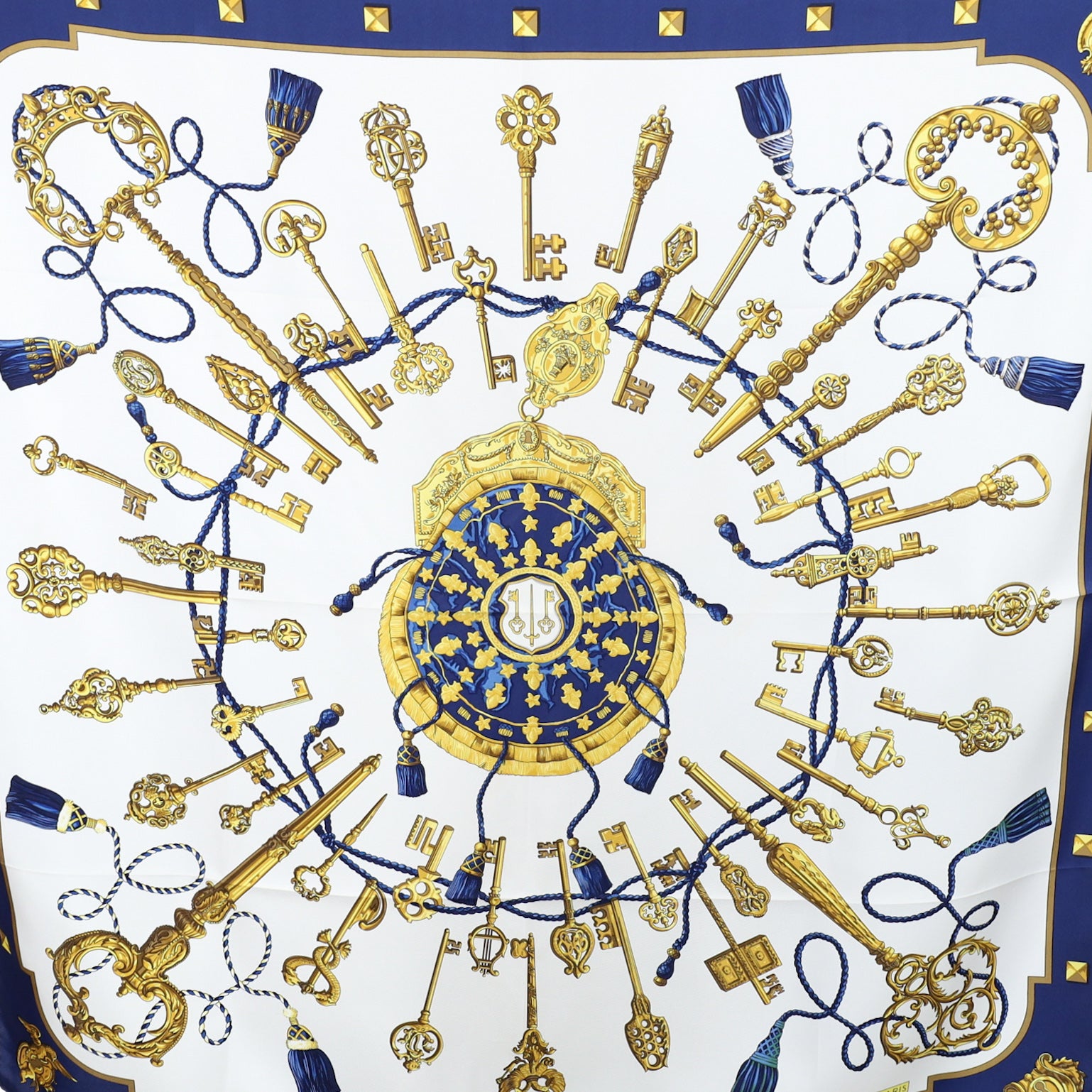 Brand New Boxed Hermès Les Clefs Silk Scarf