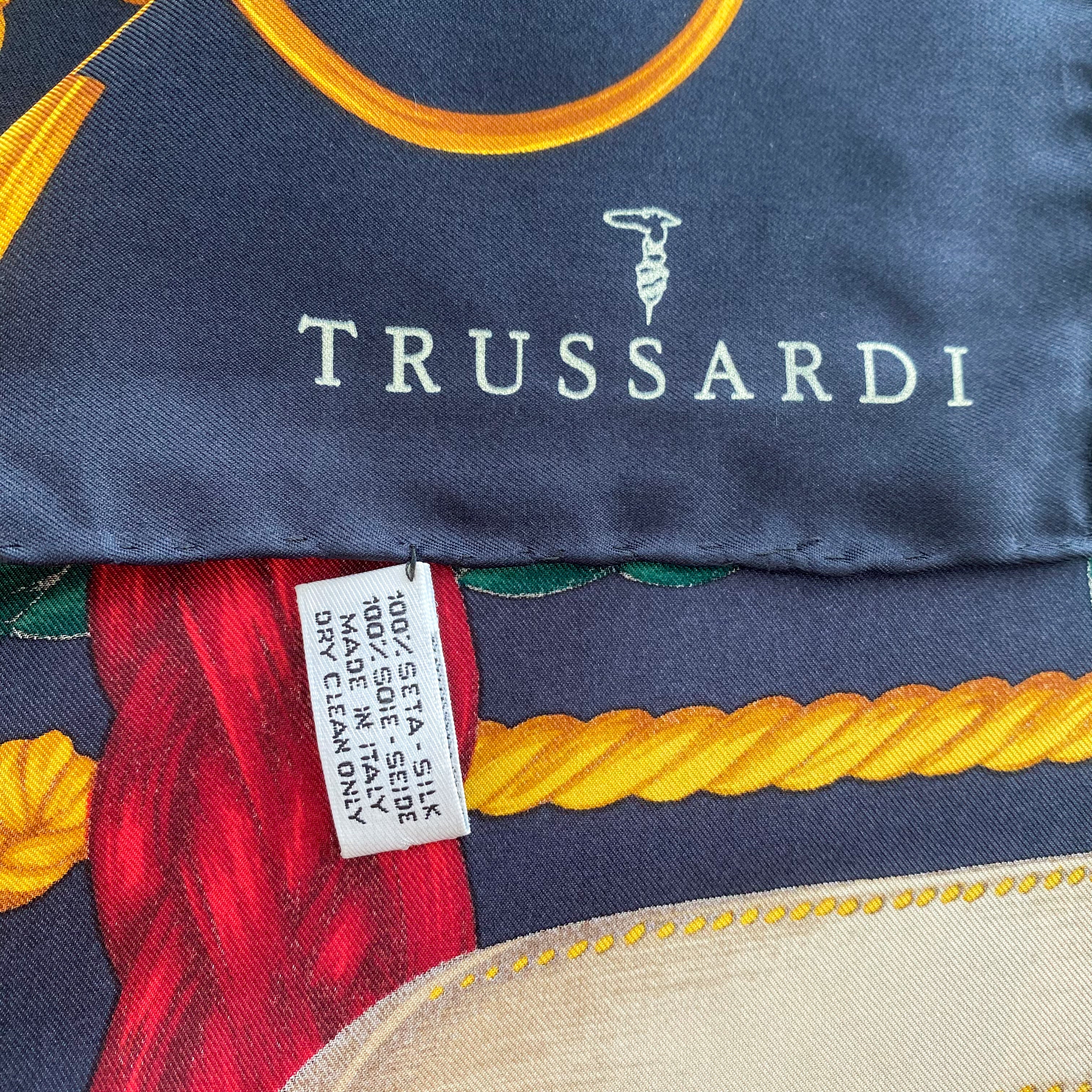 Trussardi Rope Design Italian Silk Scarf