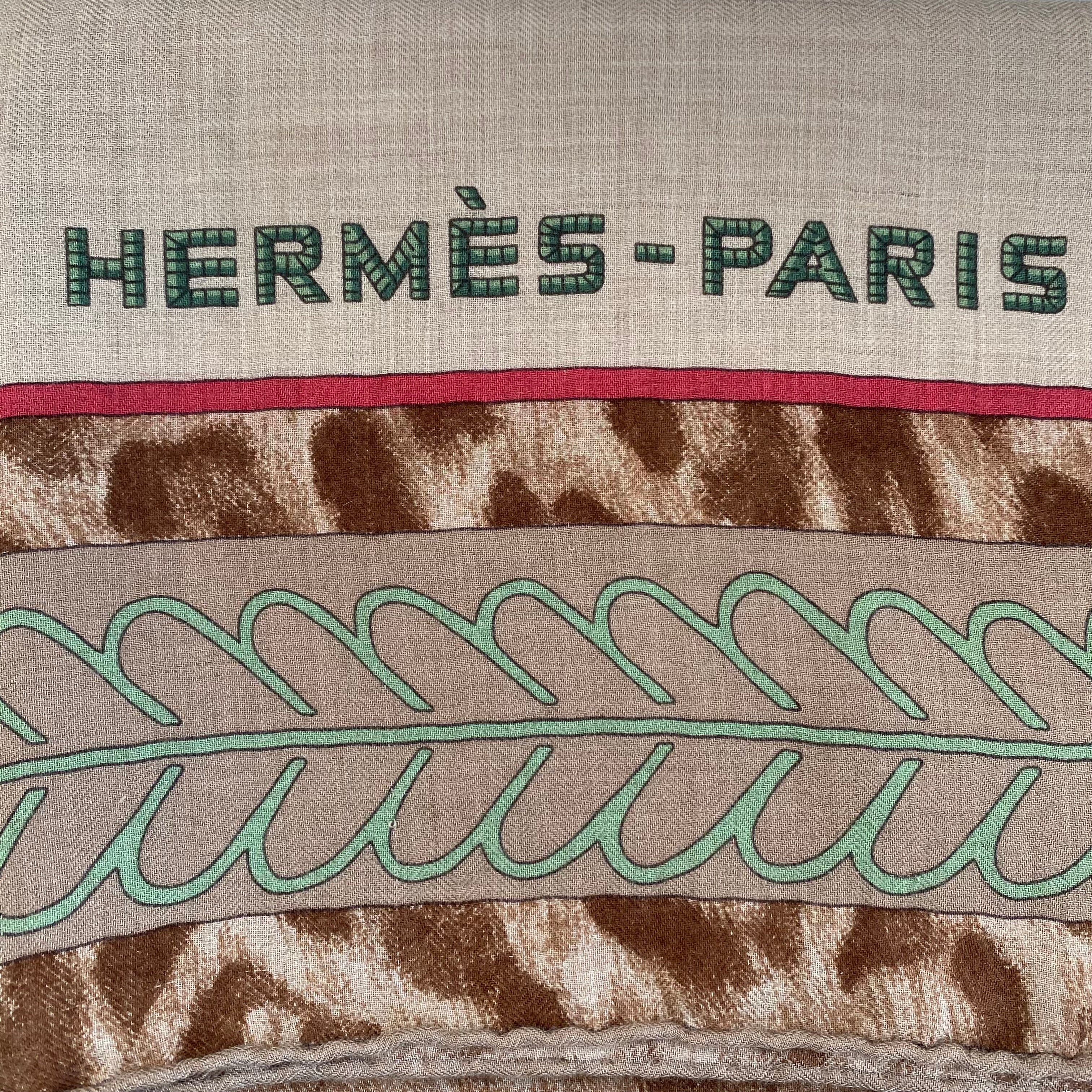 Hermès Selle D’Officier En Grande Tenue Silk and Cashmere Shawl