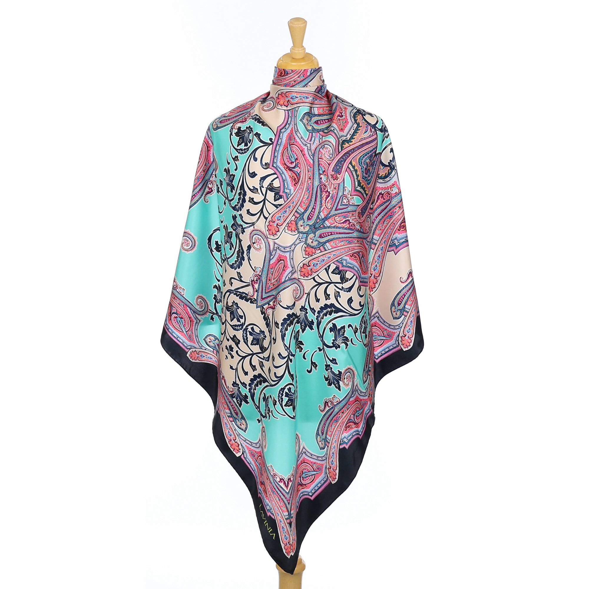 Lavinia Italian Pink Paisley Modern Silk Scarf