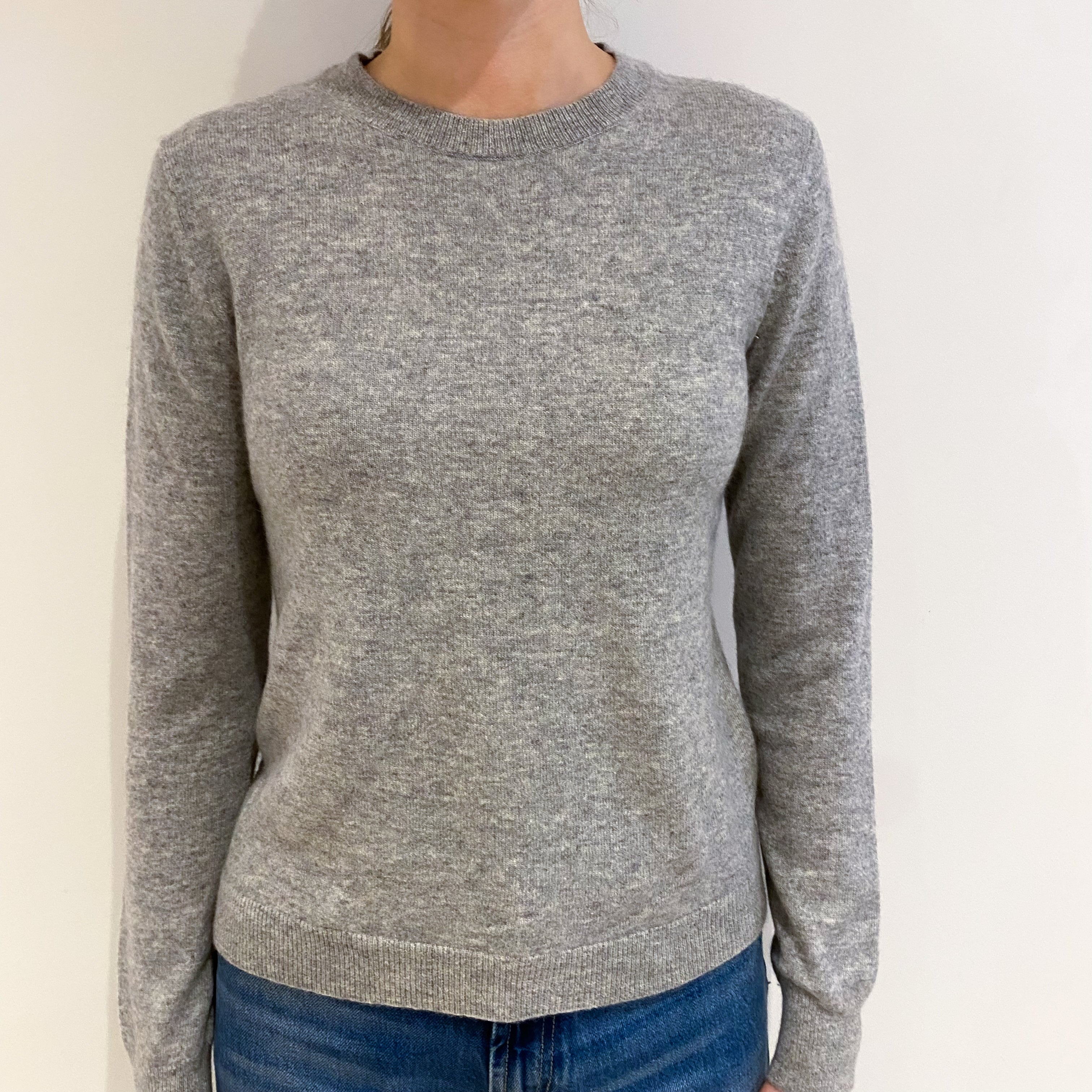 Smoke Grey Cashmere Crew Neck Jumper Extra Small
