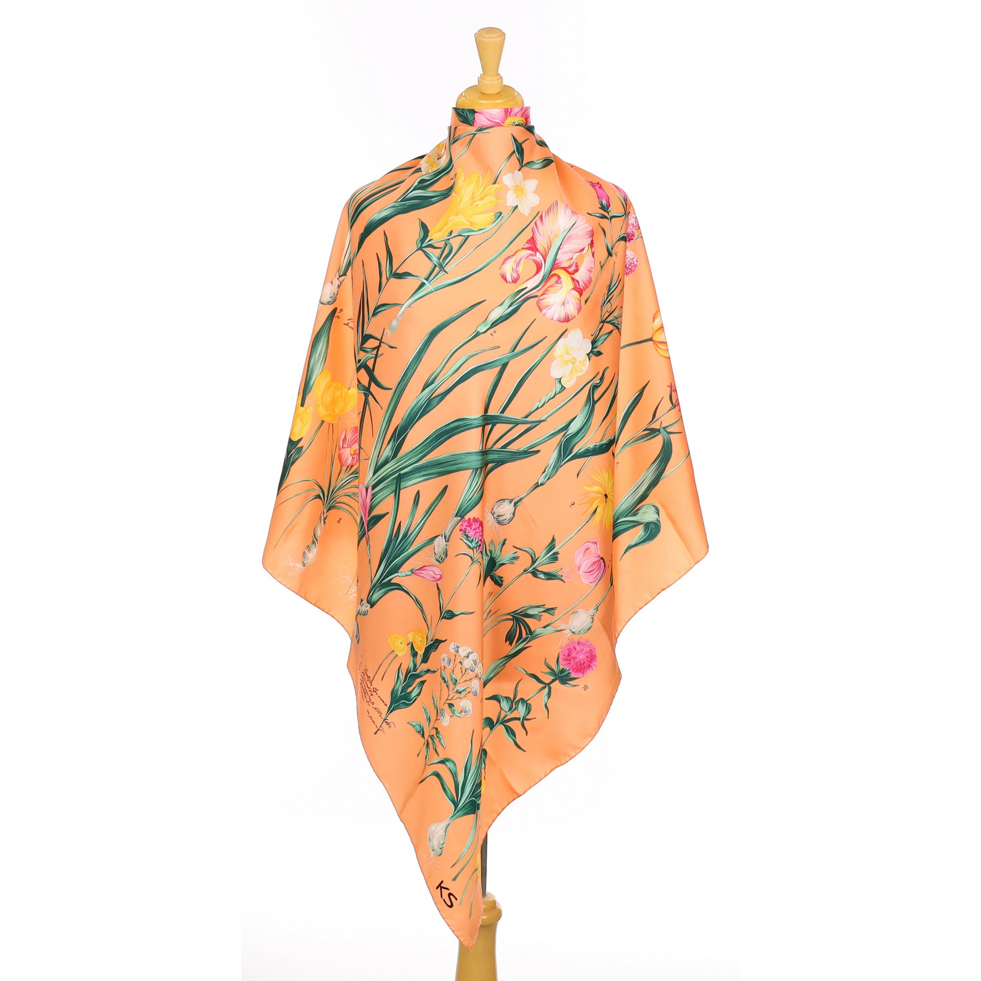 Brand New Coral Floral KS Silk Scarf