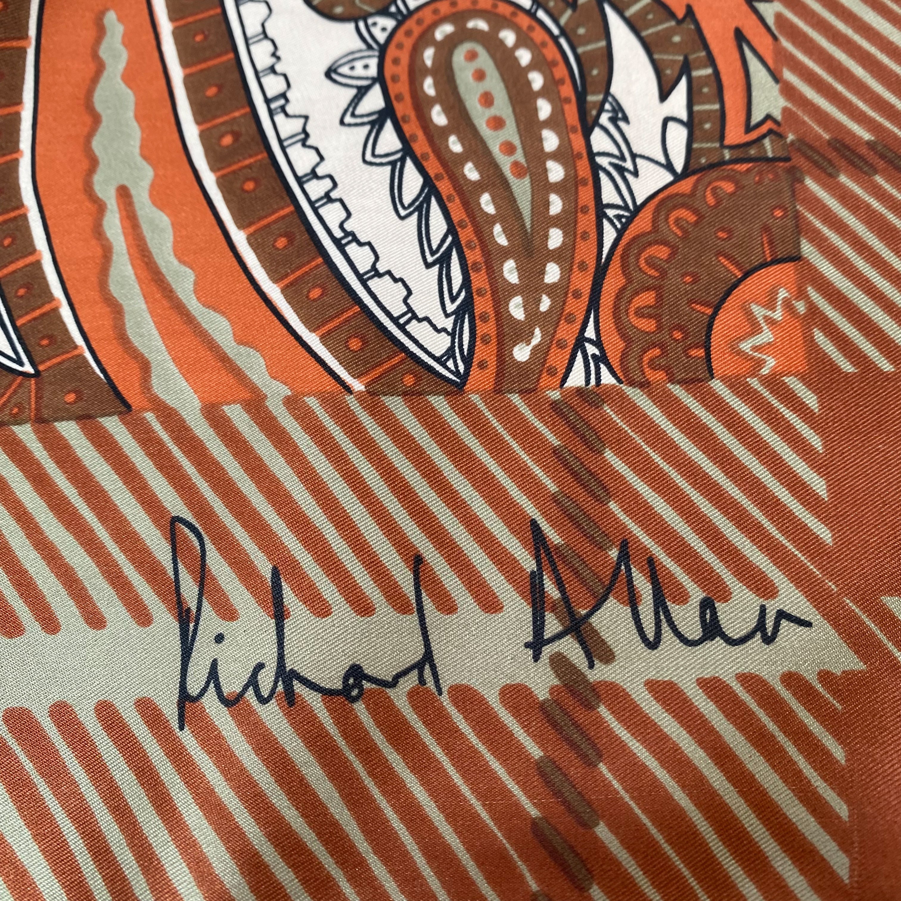 1970s Richard Allan Vintage Silk Scarf