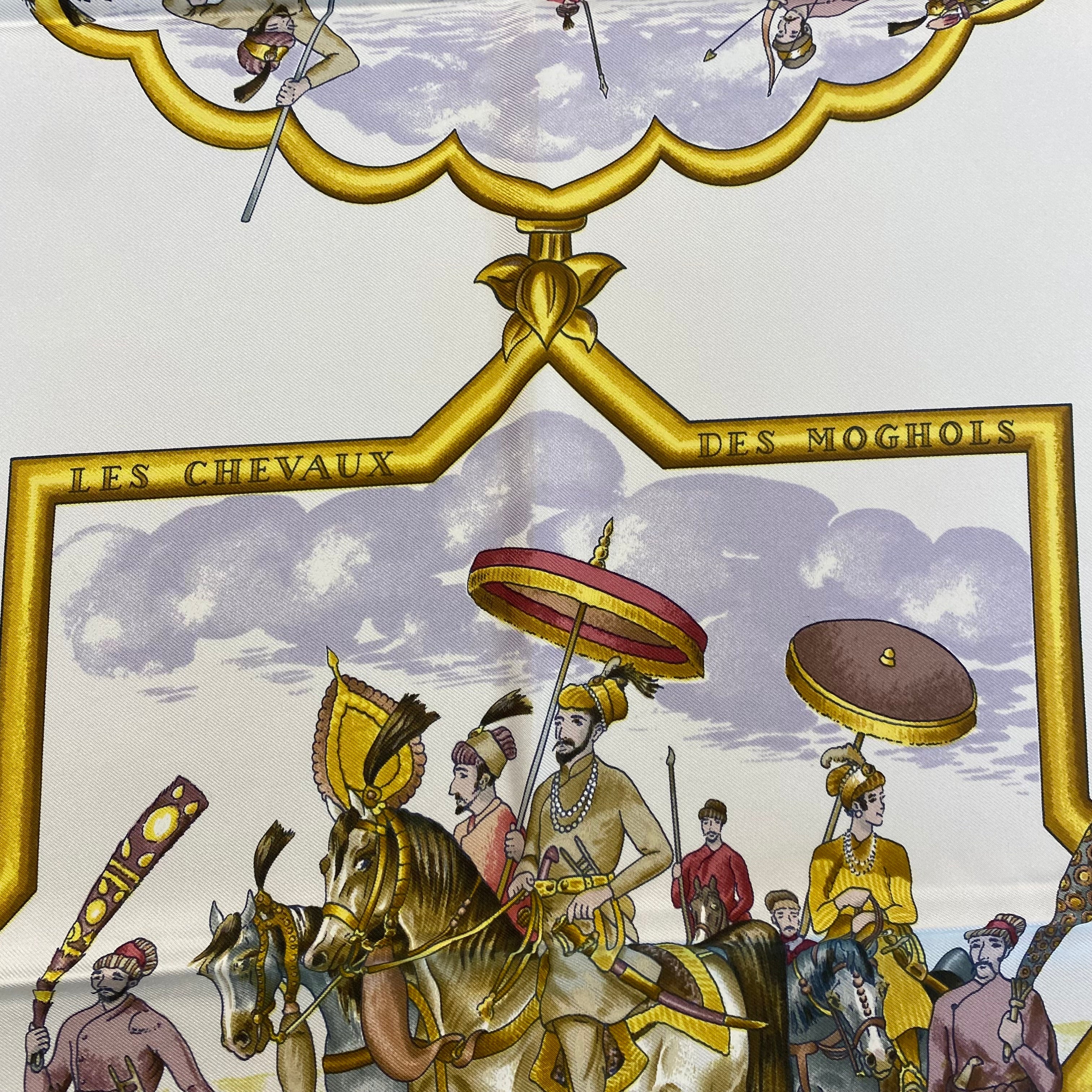 Brand New Boxed Hermès Les Chevaux des Moghols Boxed Silk Scarf