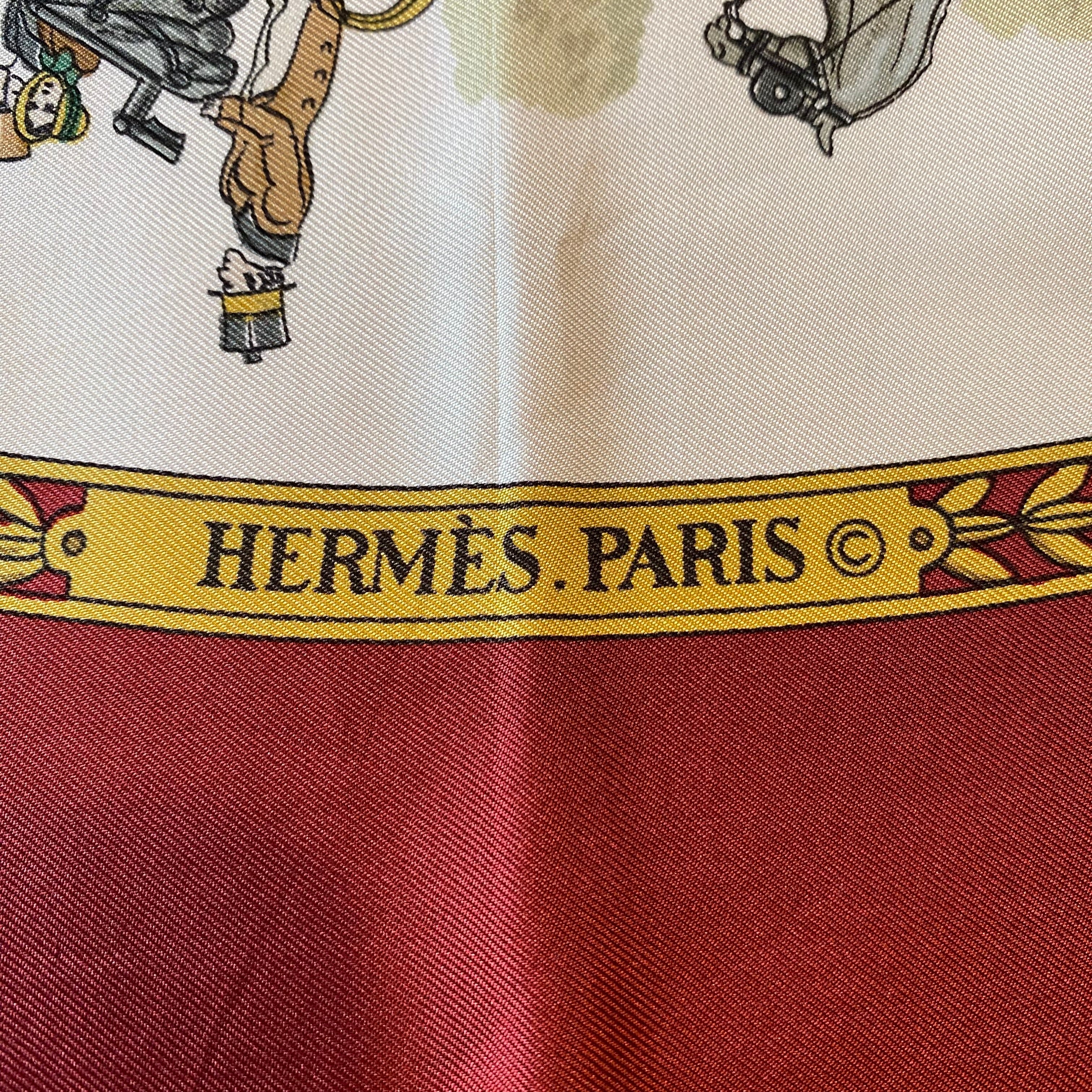 Pristine Hermès La Promenade de Longchamps Silk Scarf