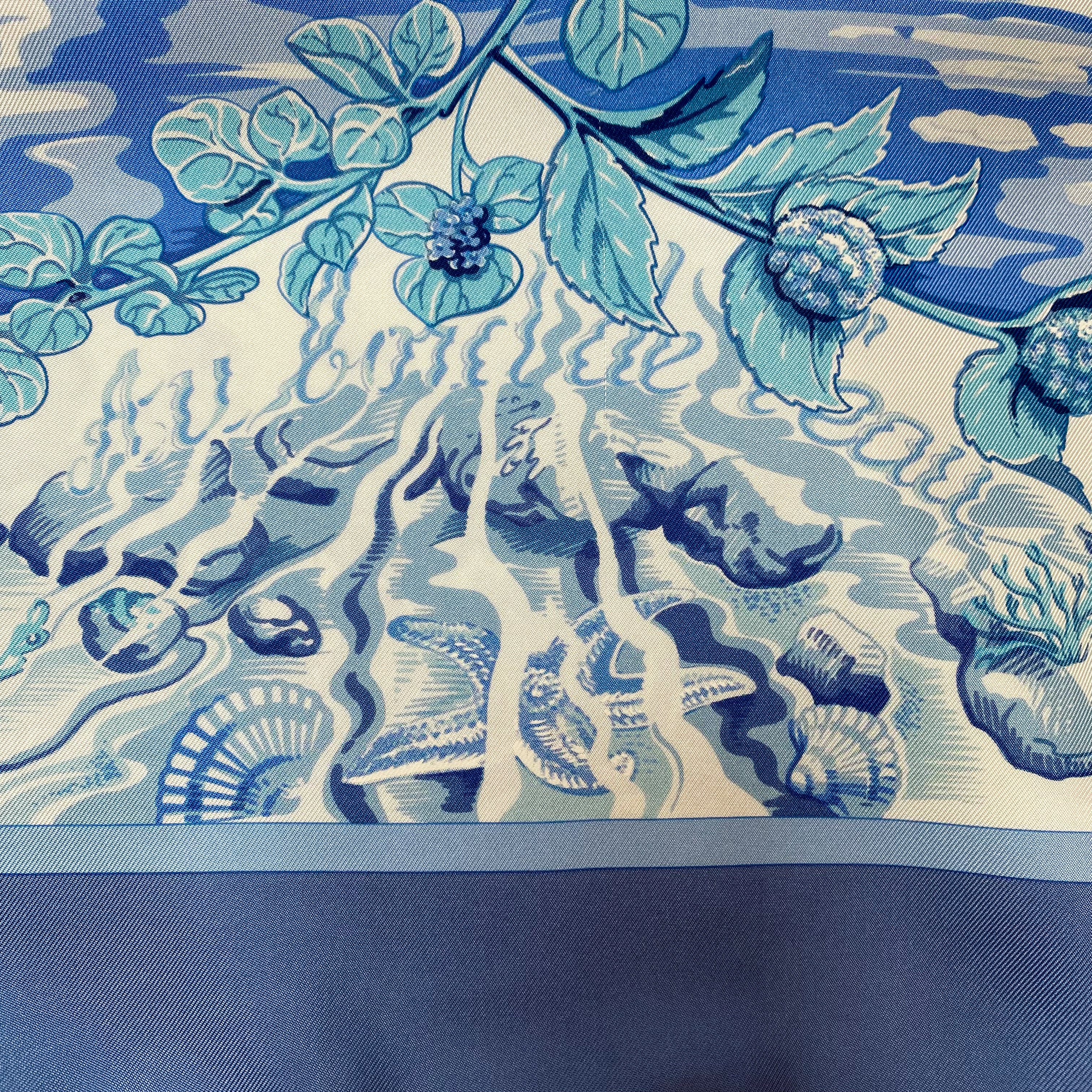 Immaculate Boxed Hermès Au Bord De L’eau Silk Scarf