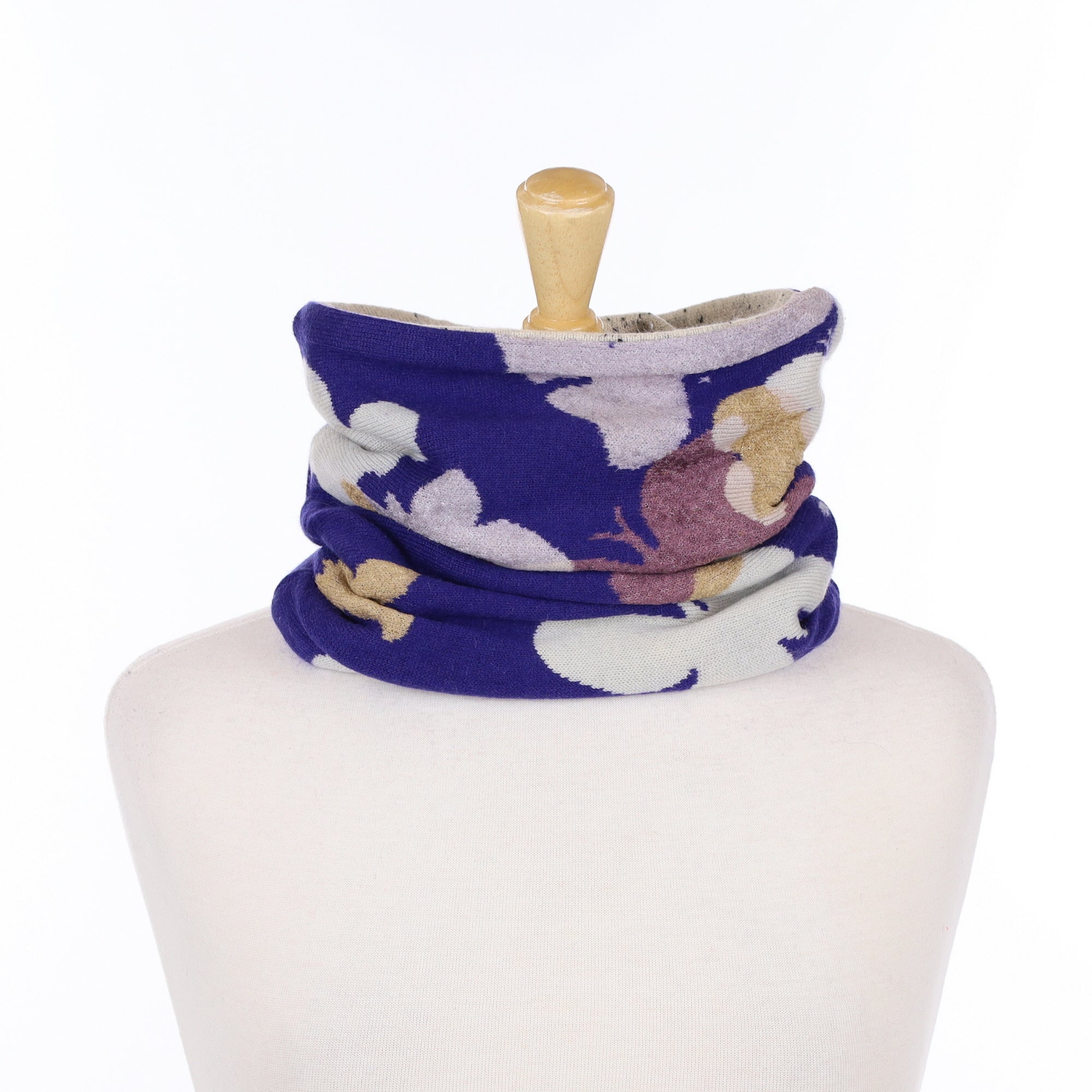 Purple Butterfly and Grey Fleck Luxury Double Layered Snood