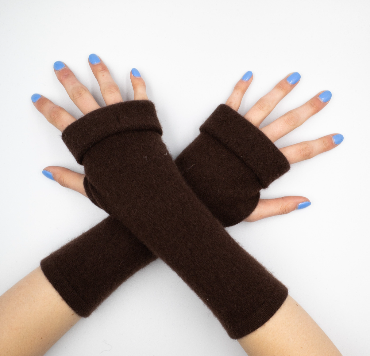 Dark Chocolate Brown Fingerless Gloves