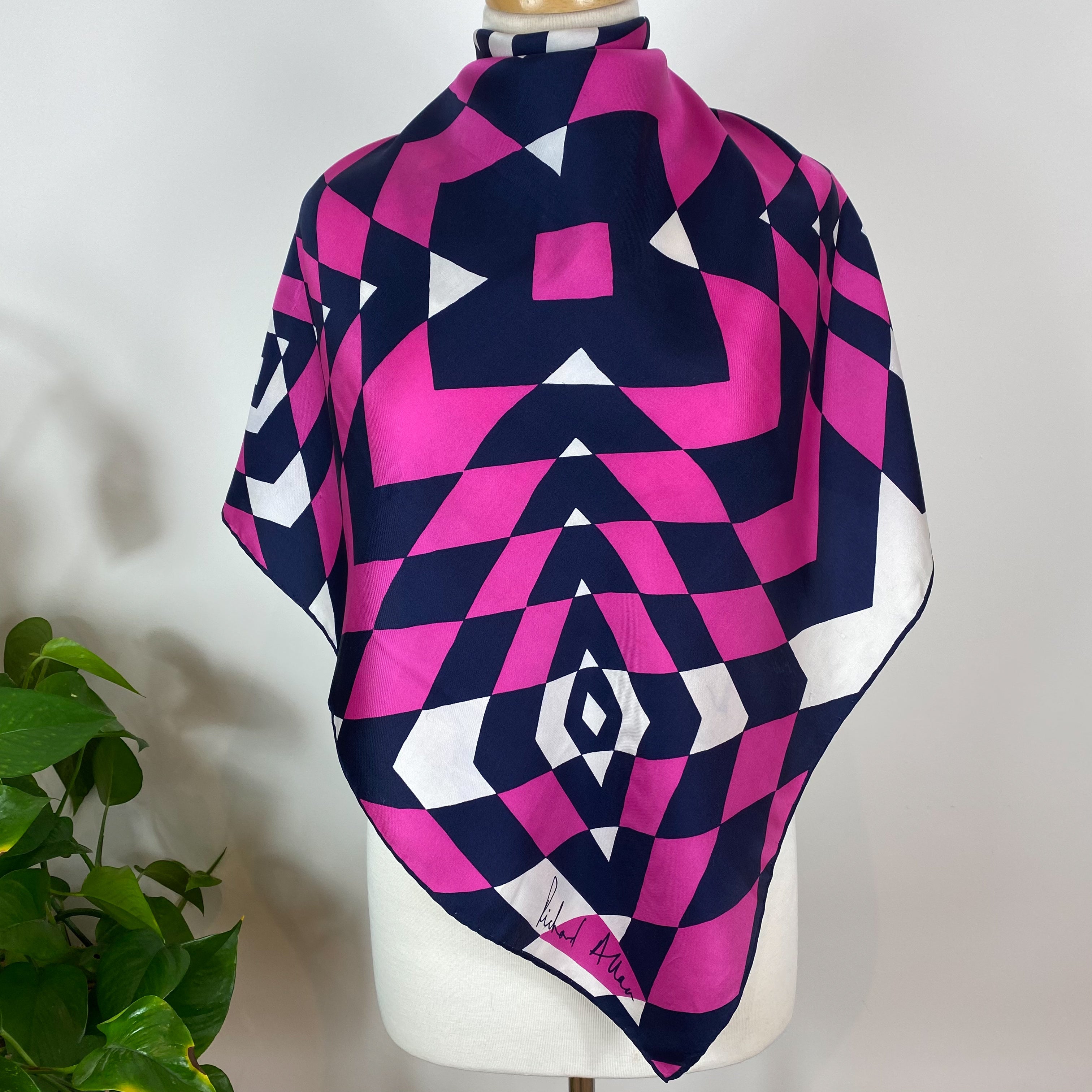 1970s Richard Allan Vintage Silk Scarf