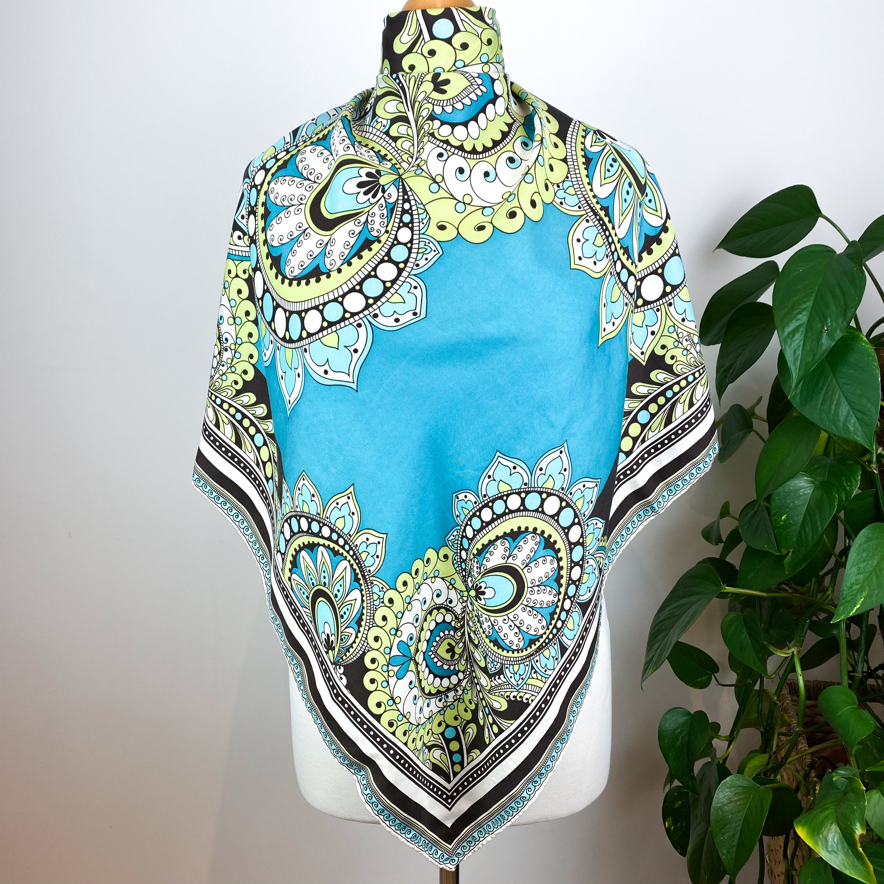 70’s Pattern Abstract Silk Scarf