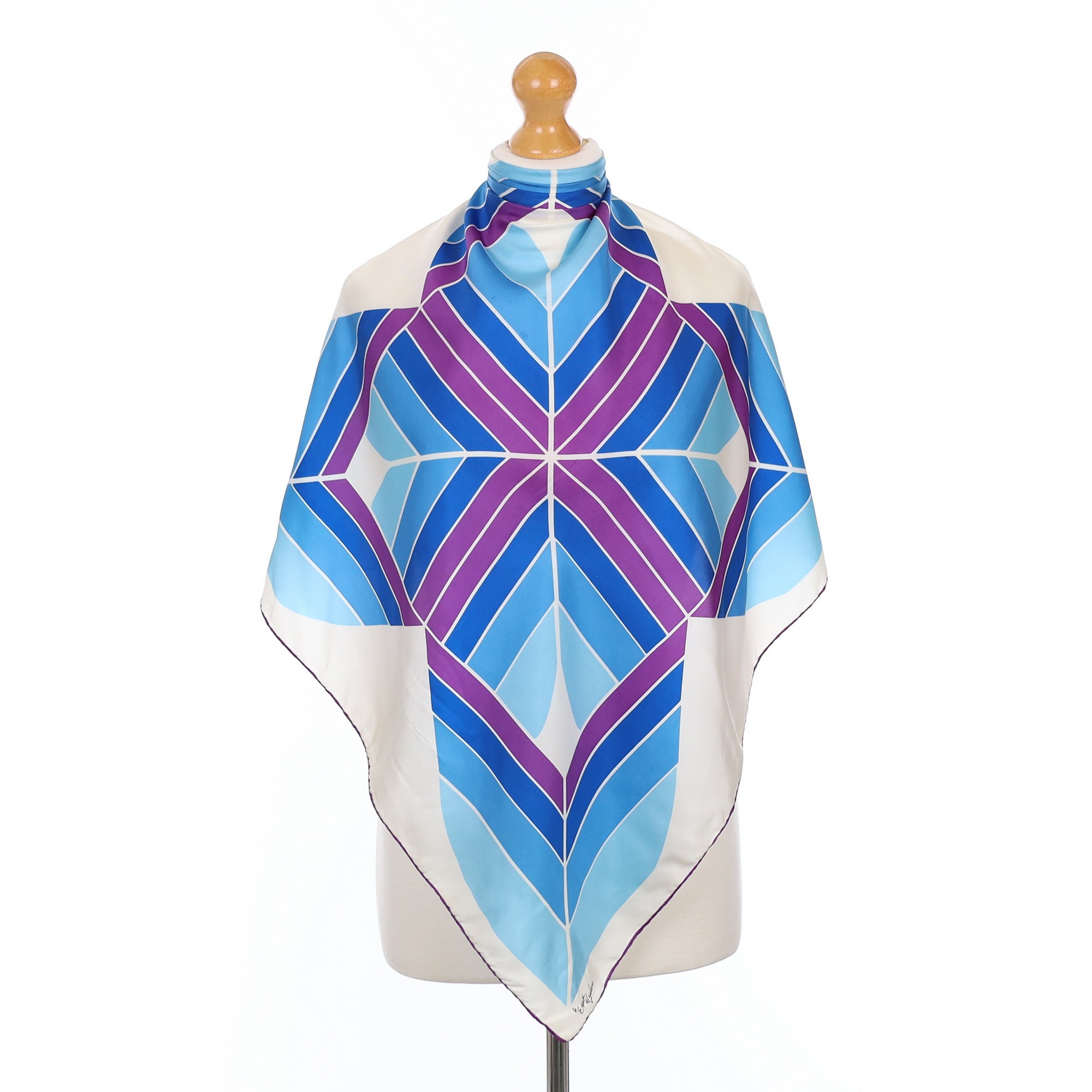 Purple and Blue Silk Scarf