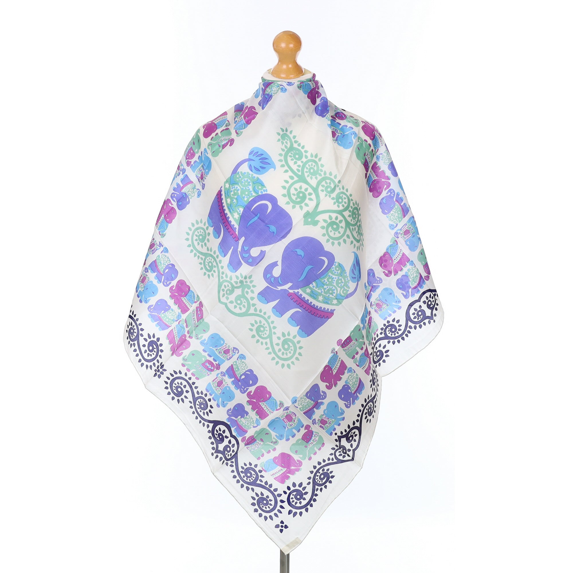 Brand New Thai Elephant Theme Silk Scarf