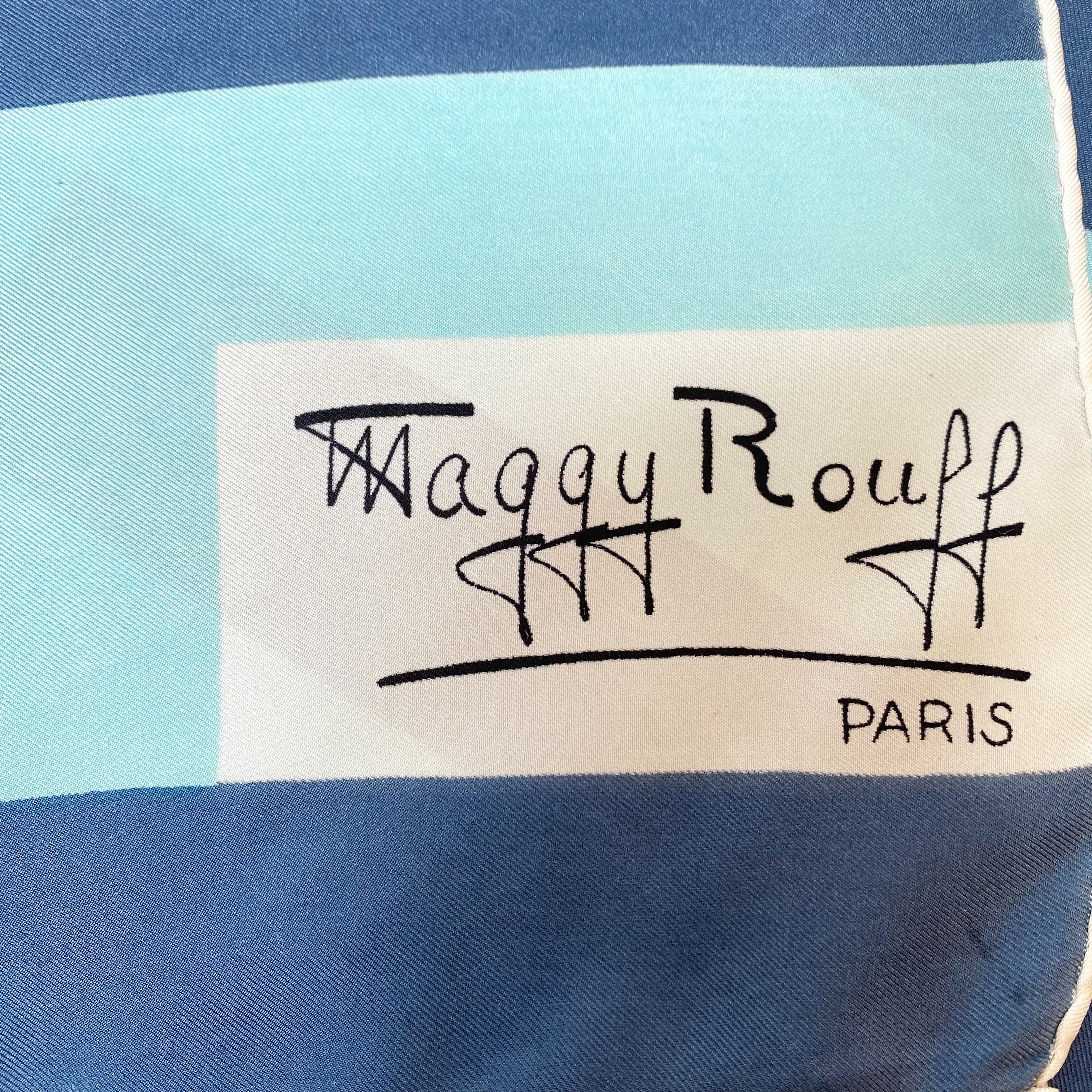 1960s Maggy Rouff French Vintage Silk Scarf