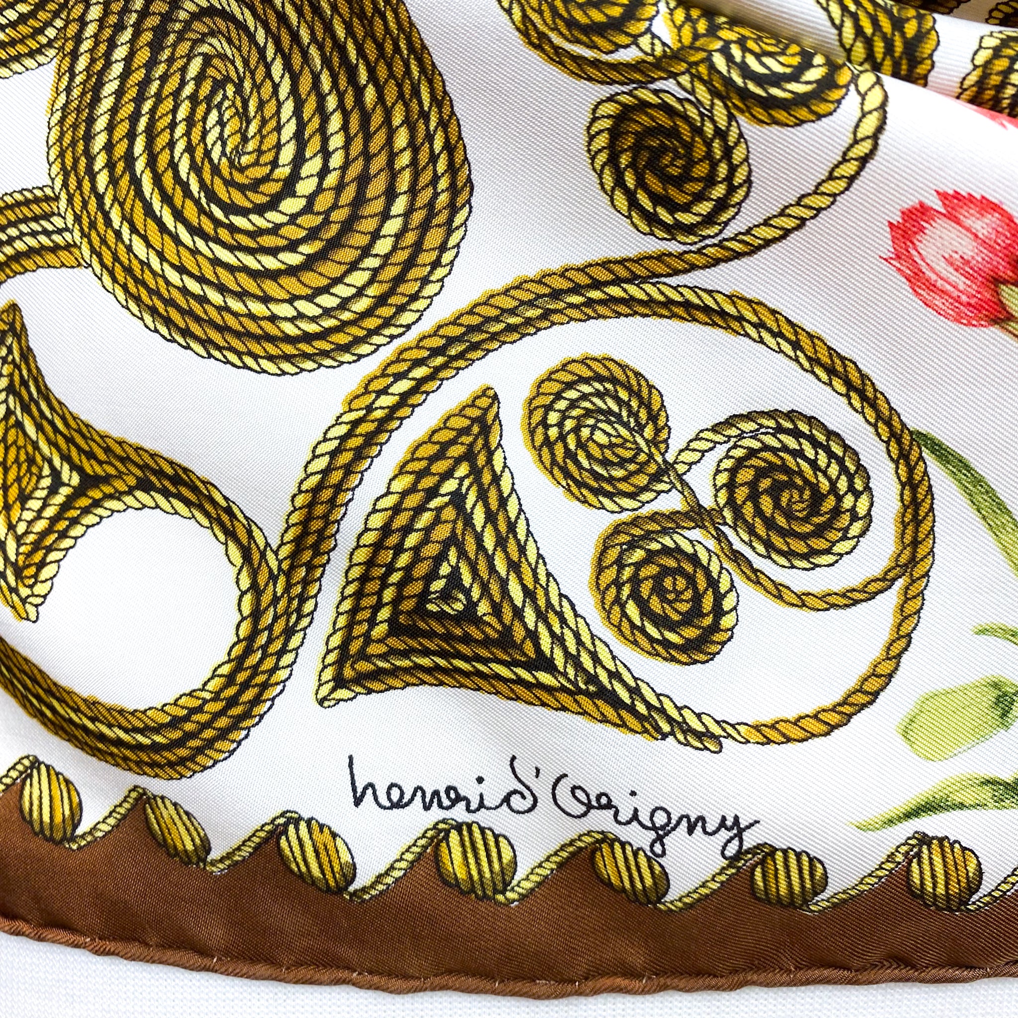 Rare Boxed Hermes Arabesque 1963 Designer Silk Scarf