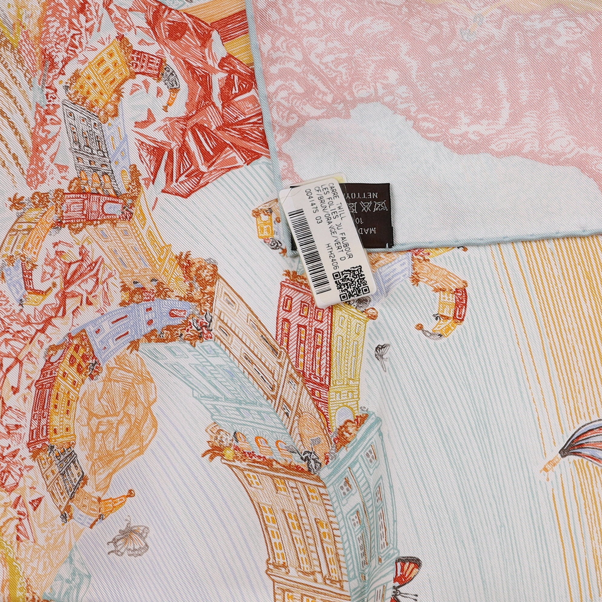 Brand New Boxed Hermès Les Folies du Faubourg Silk Scarf