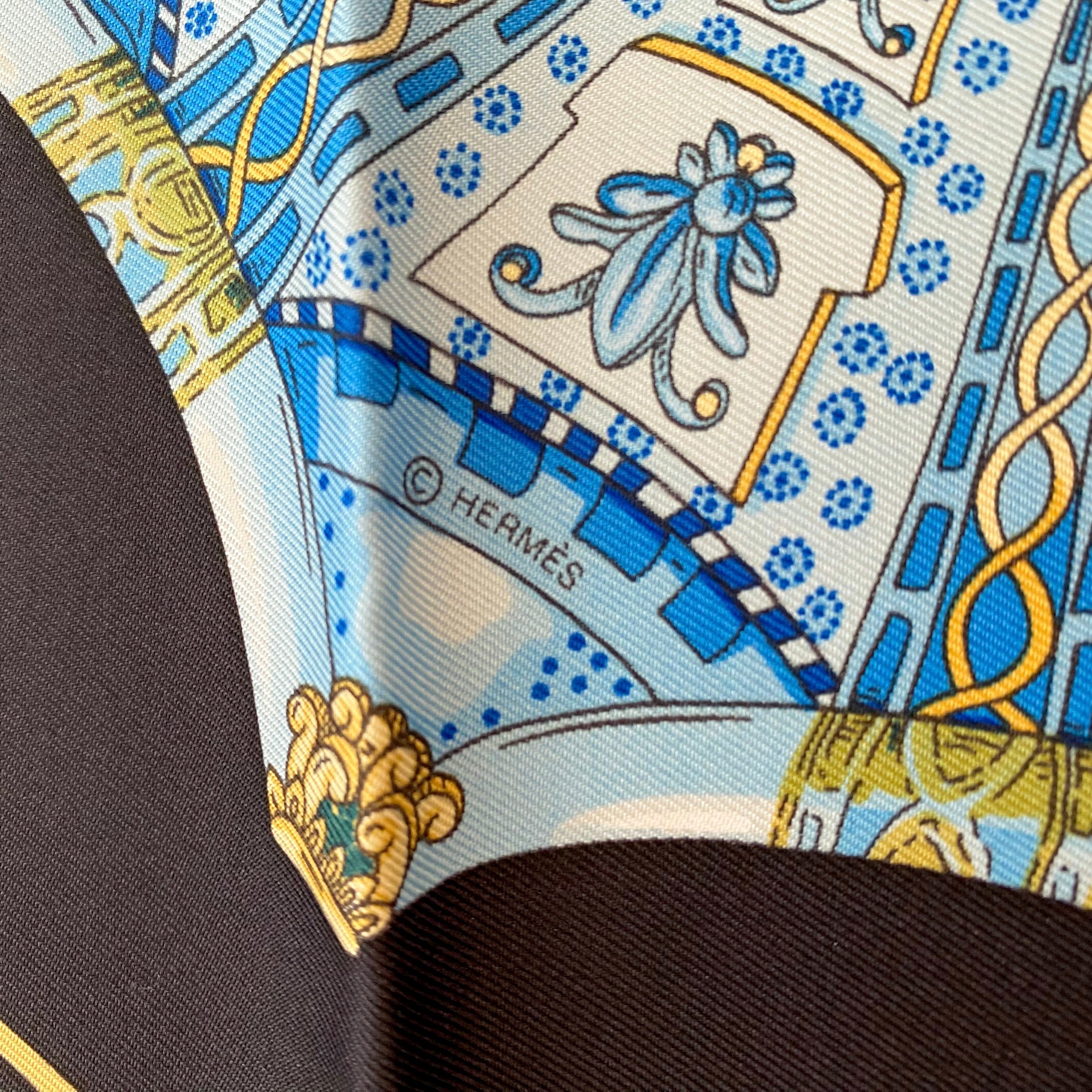 Brand New with Tags Boxed Hermès Les Domes Celestes Silk Scarf