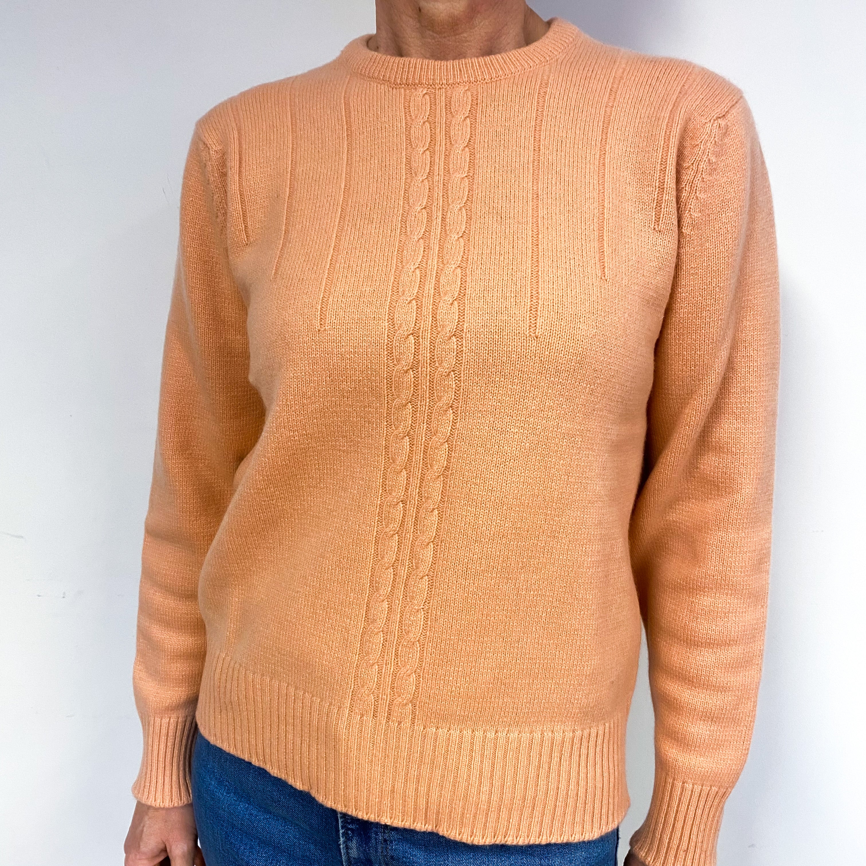 Soft Peach Cashmere Crew Neck Jumper Medium
