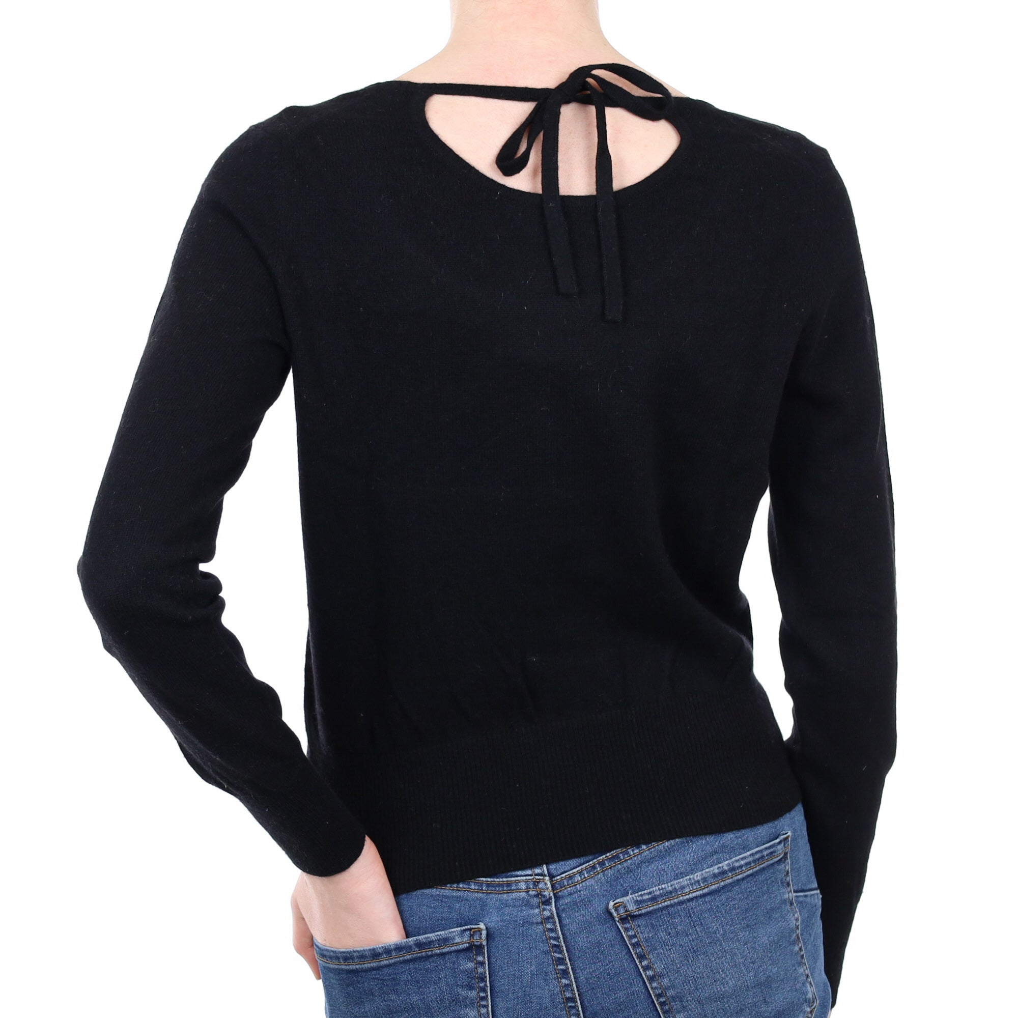 Black Cashmere Crew Neck Jumper Extra Small