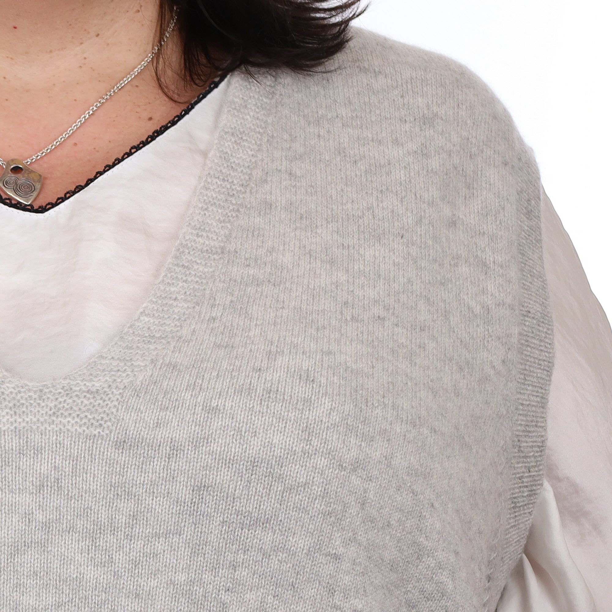 Brand New Mist Grey Luxury Cashmere Tank Top 3XL UK 24-26