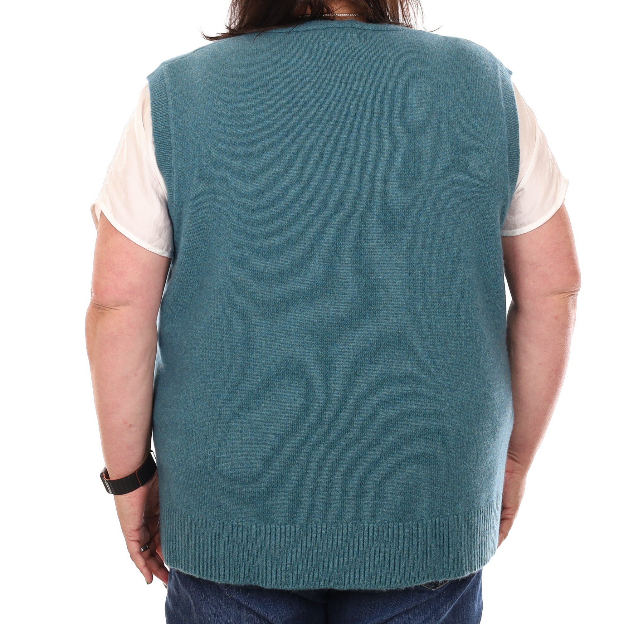 Brand New Ocean Green Luxury Cashmere Tank Top 3XL UK 24-26