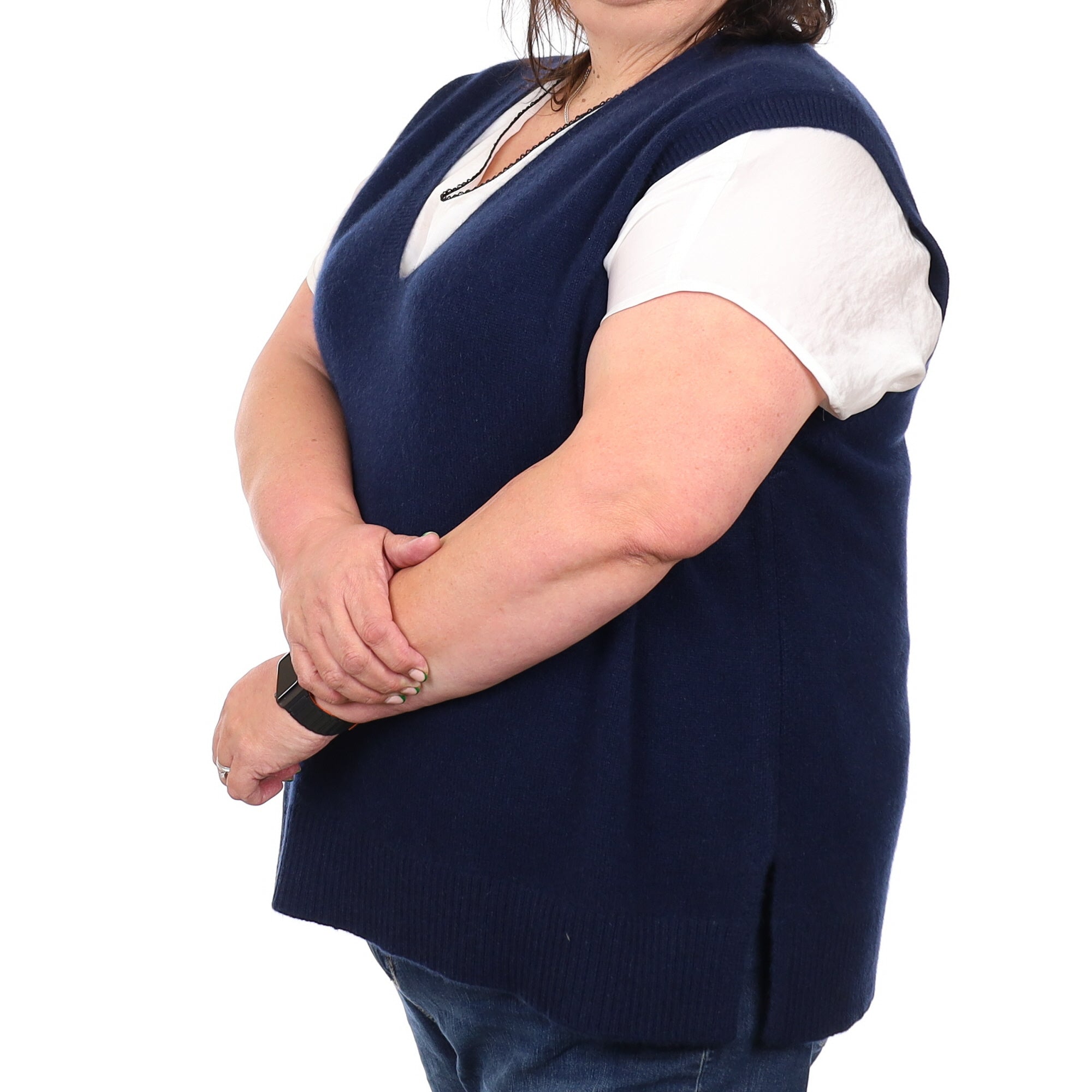 Brand New Navy Luxury Cashmere Tank Top 3XL UK 24-26