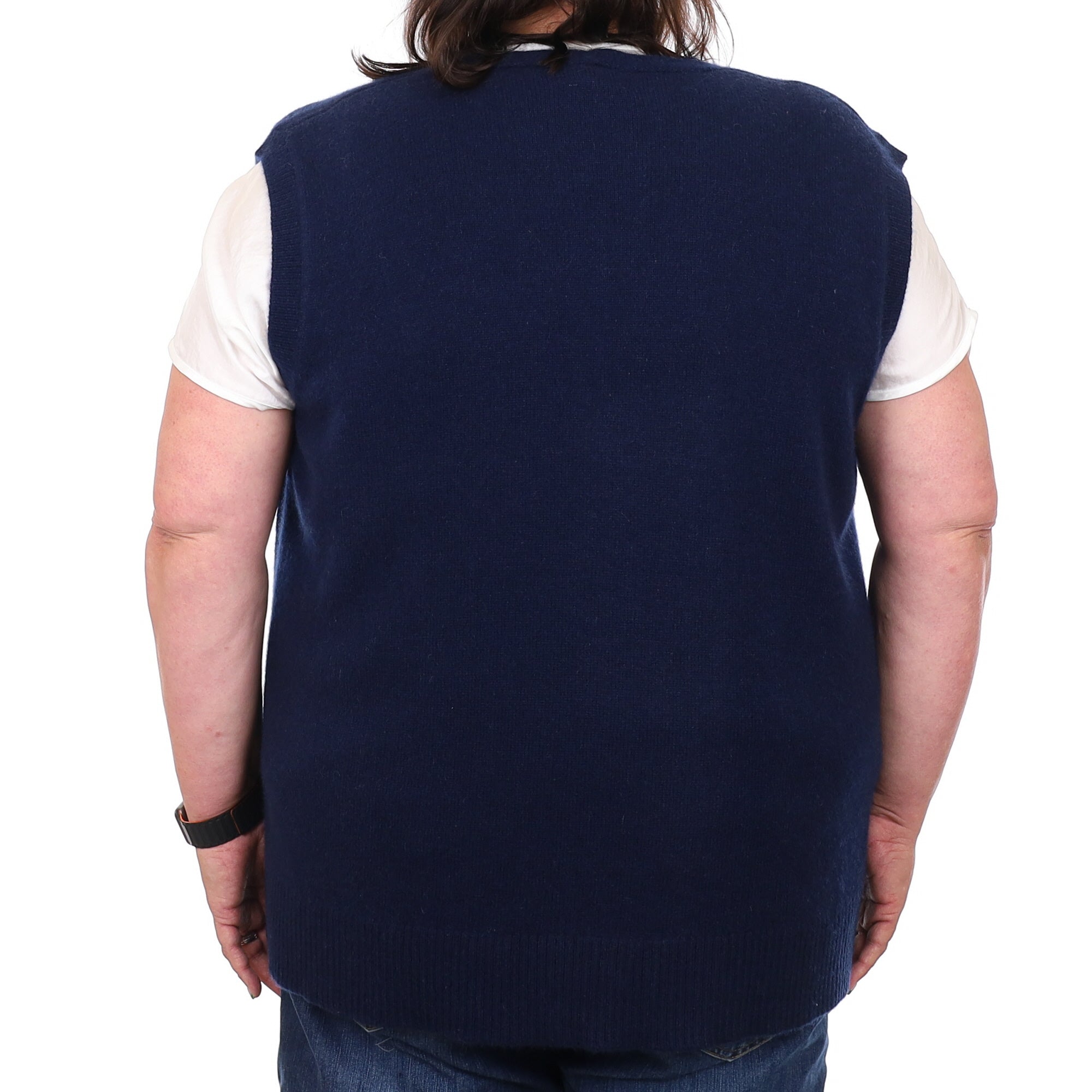 Brand New Navy Luxury Cashmere Tank Top 3XL UK 24-26