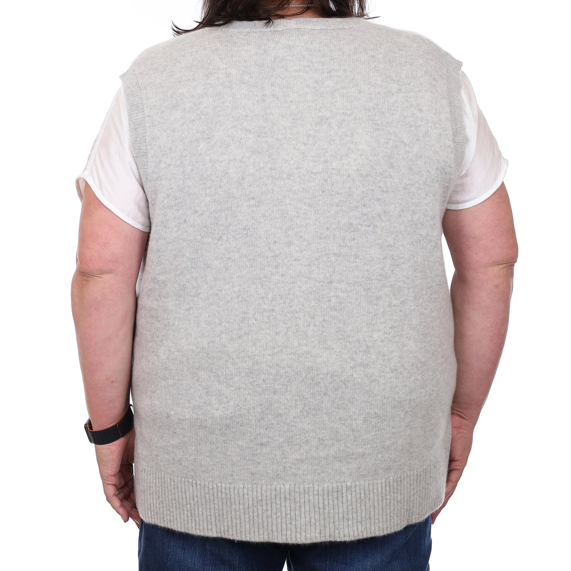 Brand New Mist Grey Luxury Cashmere Tank Top 3XL UK 24-26