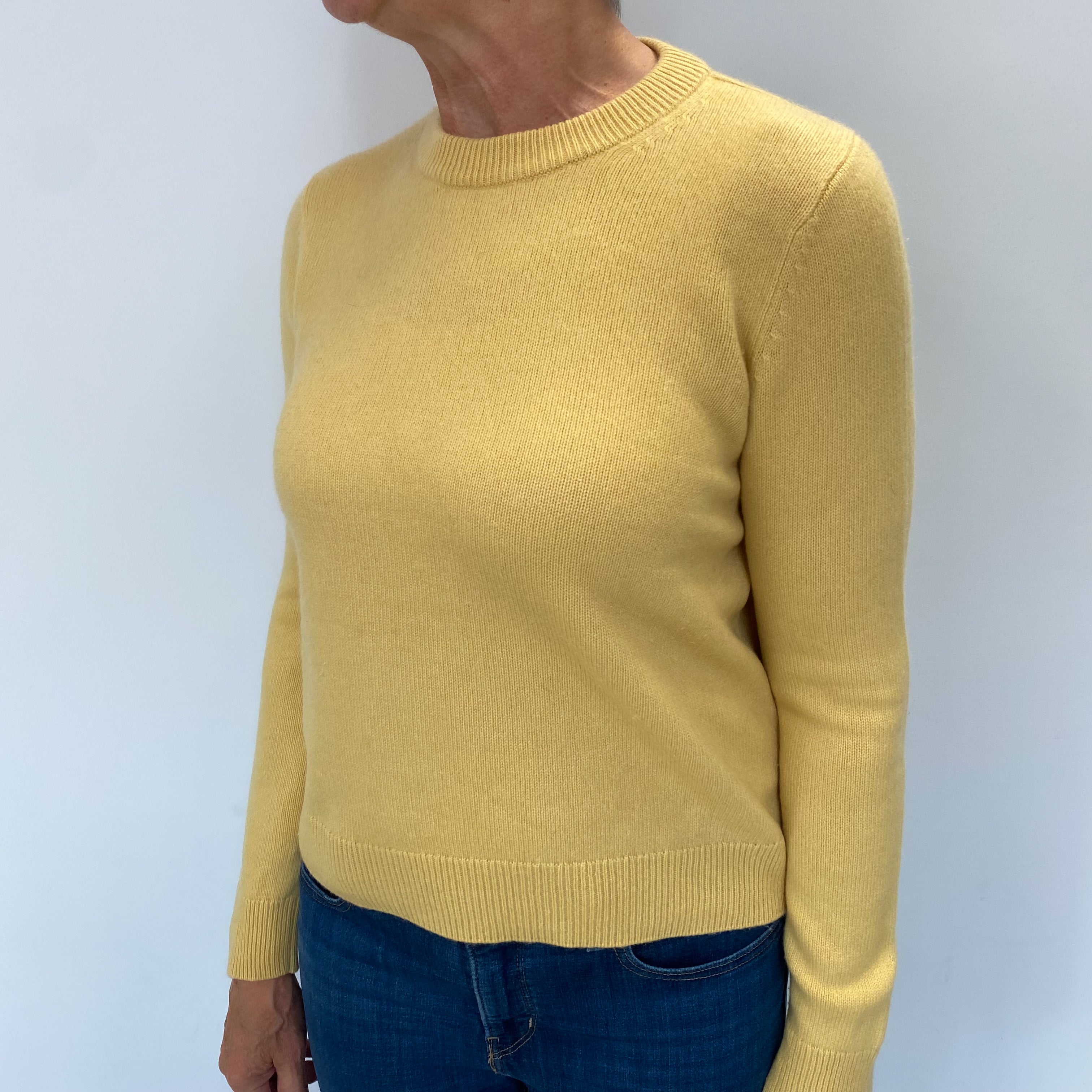 COS Pineapple Yellow Cashmere Crew Neck Jumper Medium