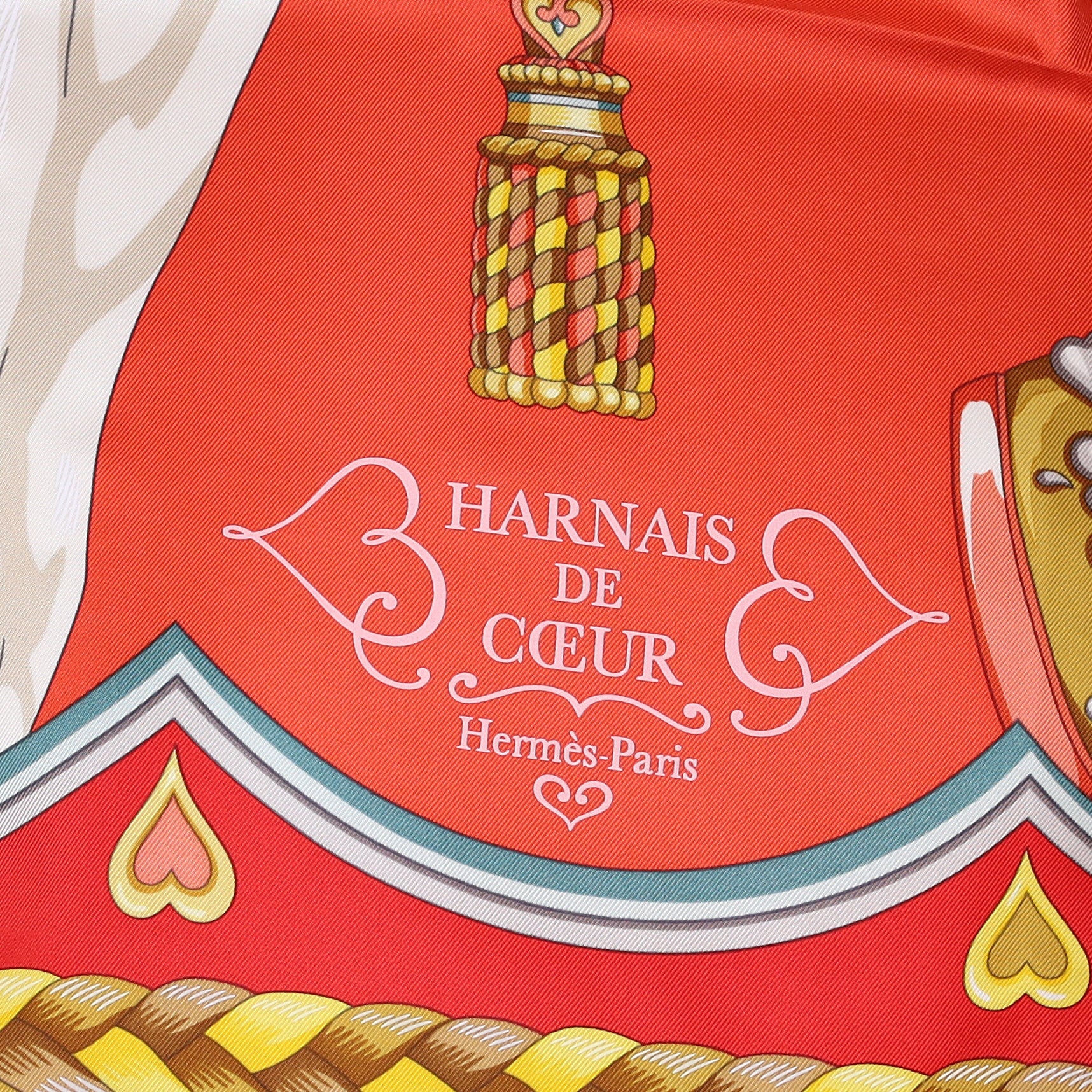 Brand New Boxed Hermès Harnais de Coeur Silk Scarf
