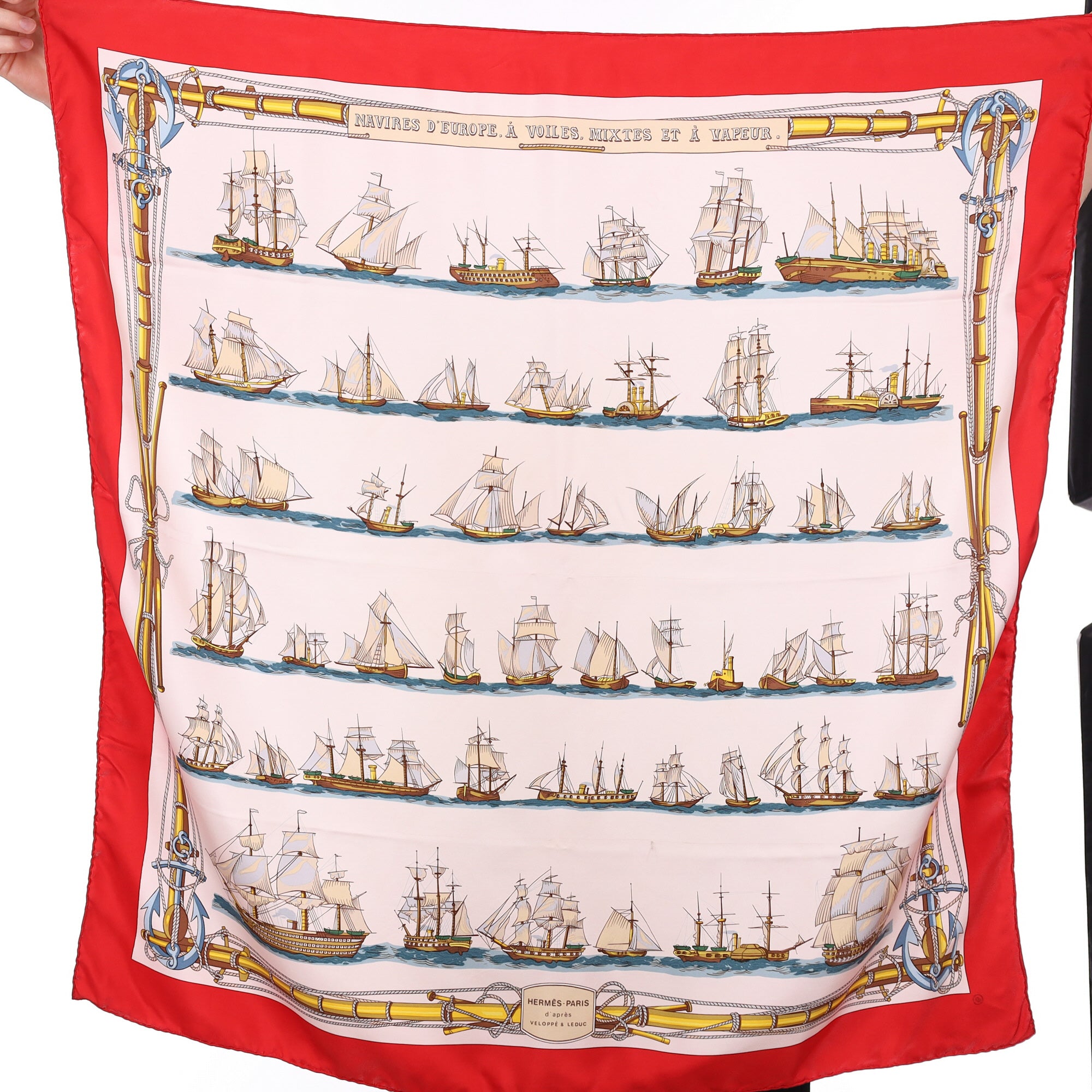 Hermès Navires D’Europe Vintage Silk Scarf Quite Rare