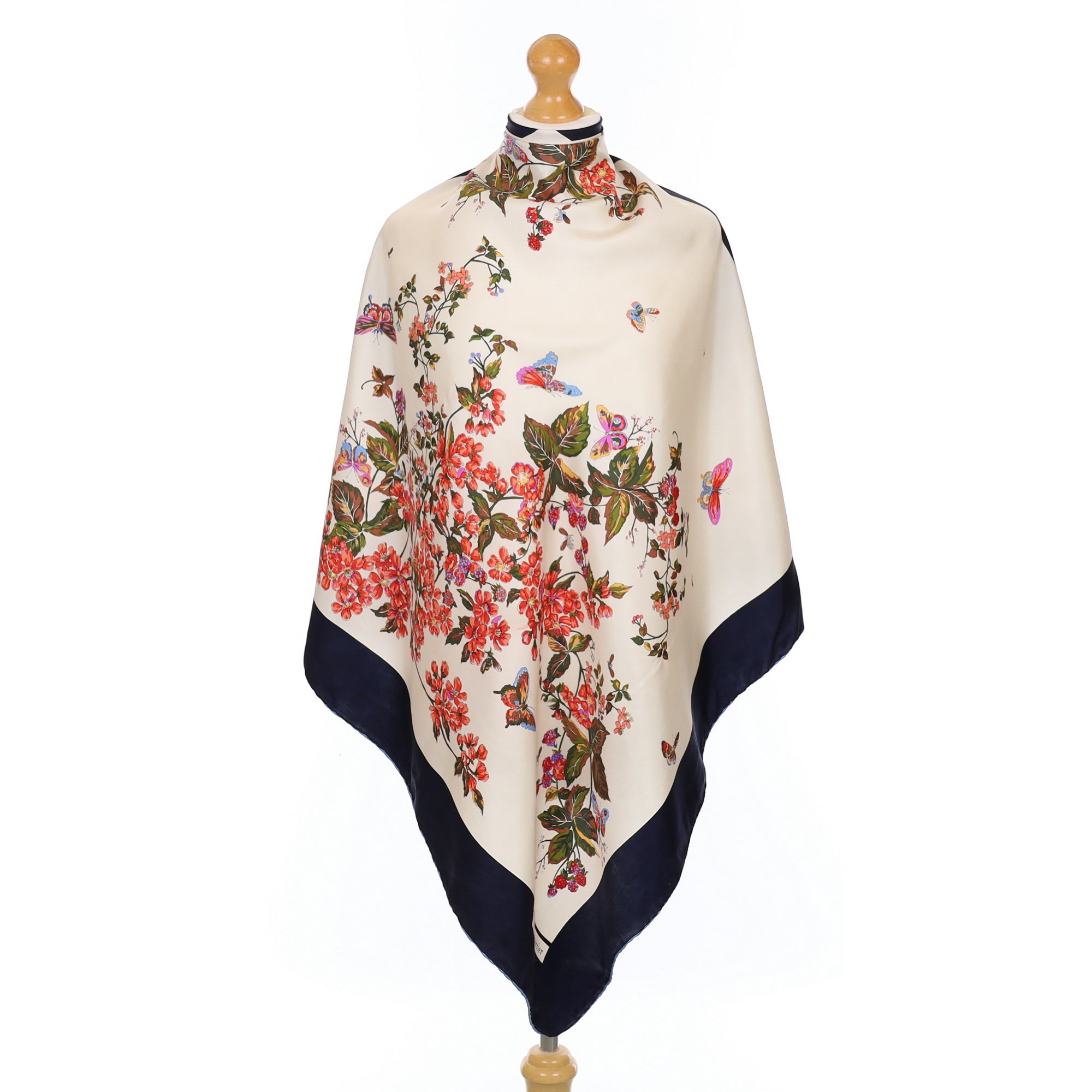 1980’s Pierre Charrier Botanical Vintage Silk Scarf
