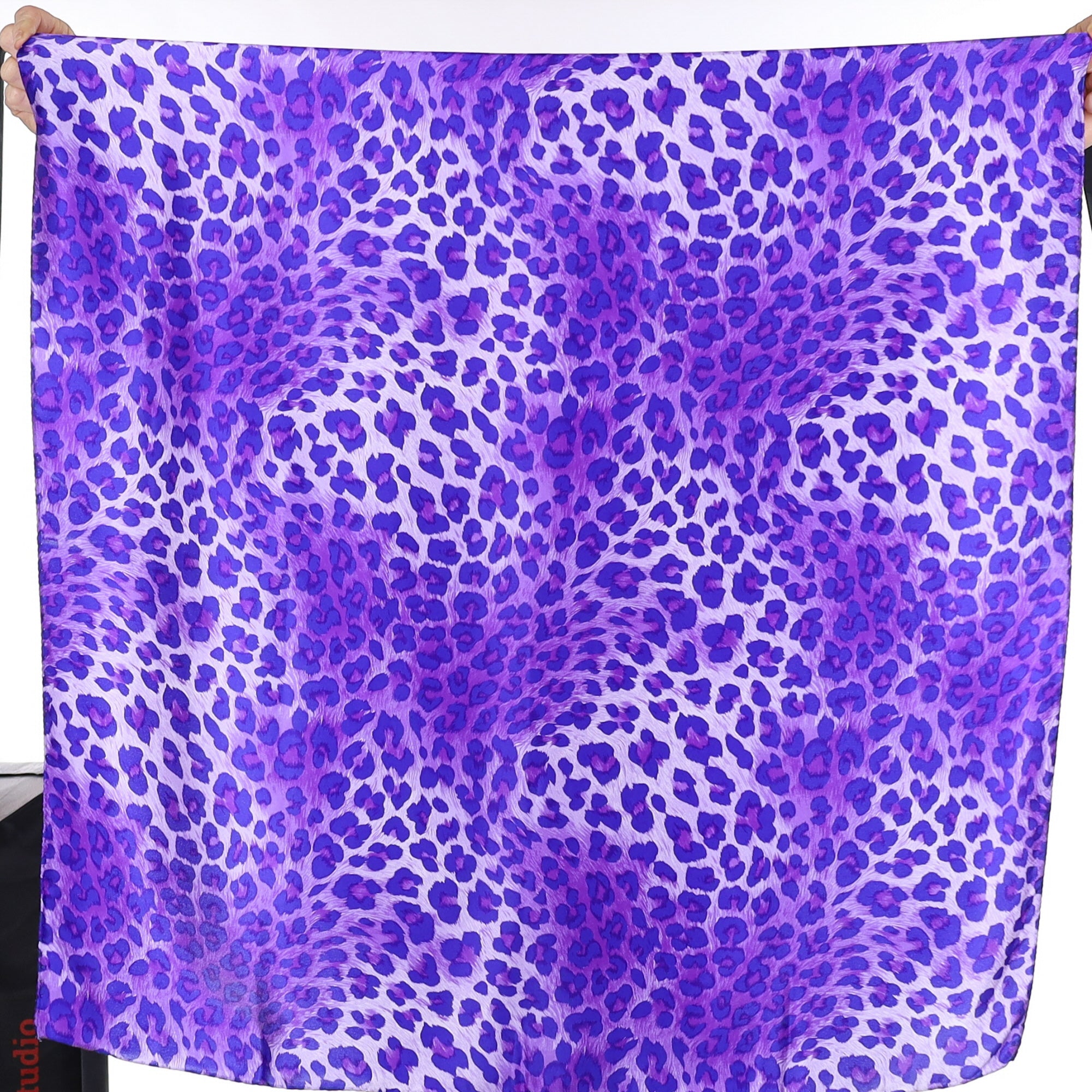 Escada Animal Print Purple Silk Scarf