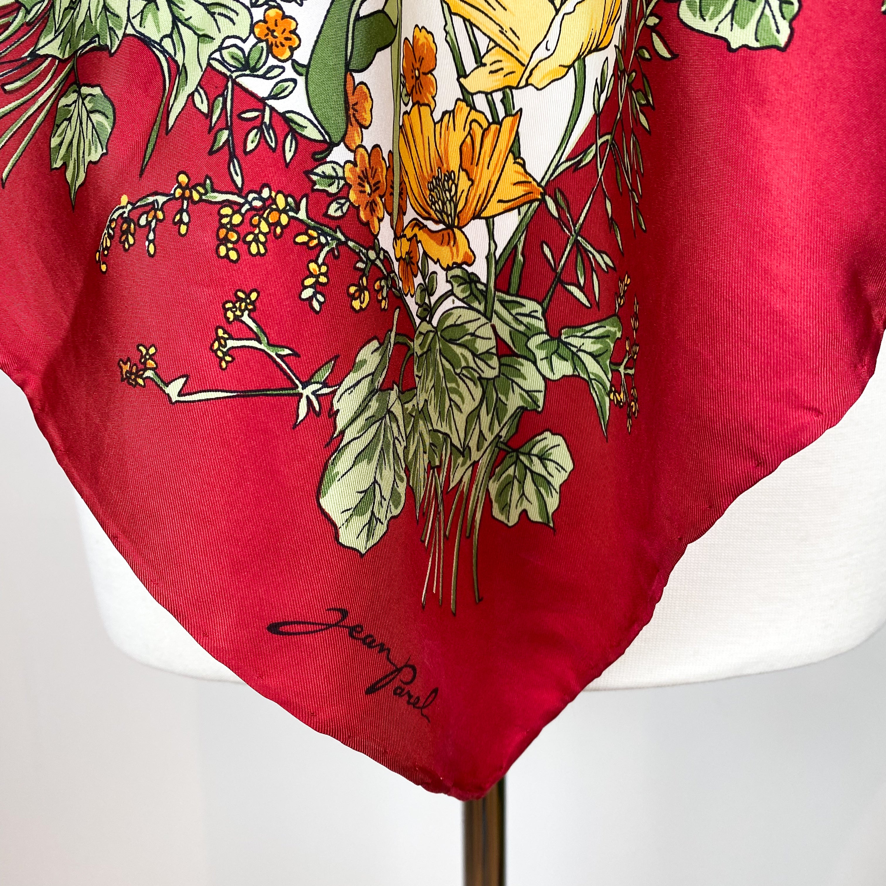 Jean Parel Vintage Floral Silk Scarf