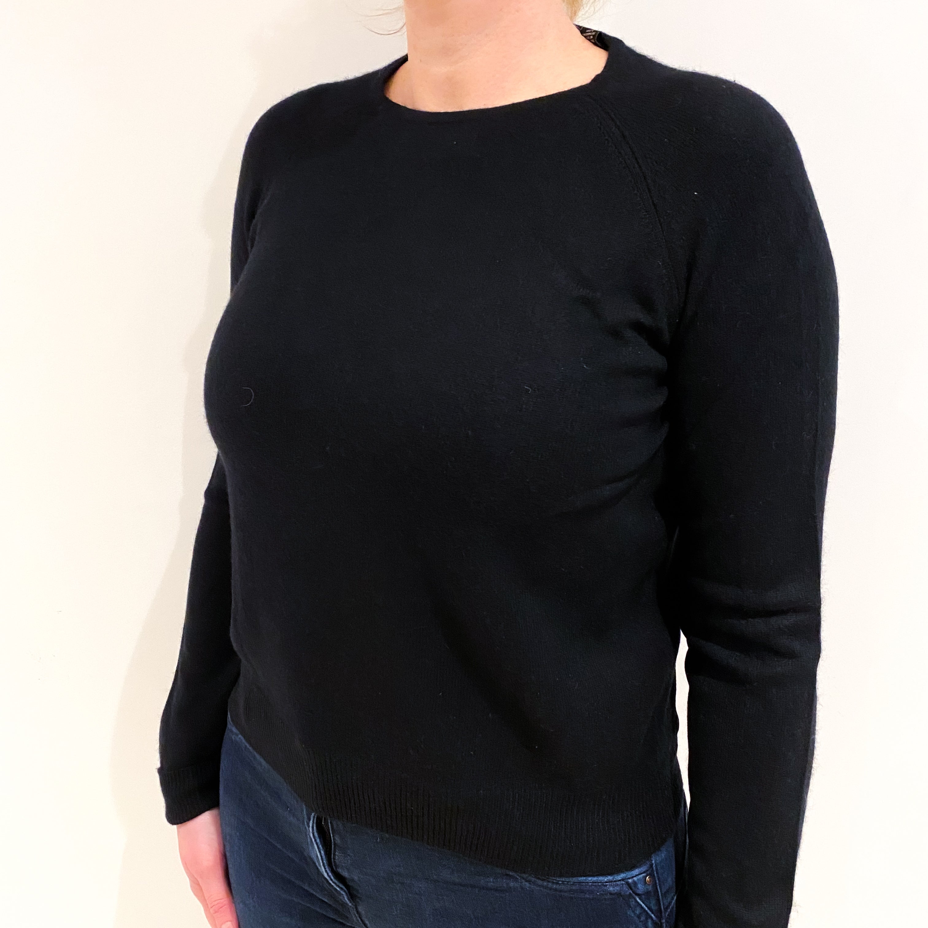 Black Cashmere Crew Neck Jumper