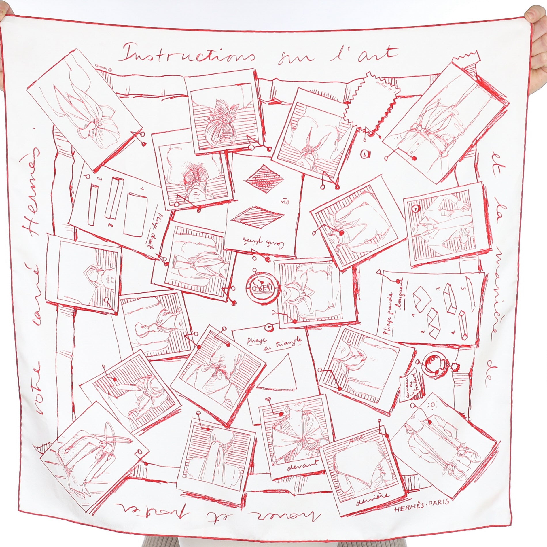 Hermès 70 Instructions su L’art de Nouser et Porter Votre Carre Silk Scarf