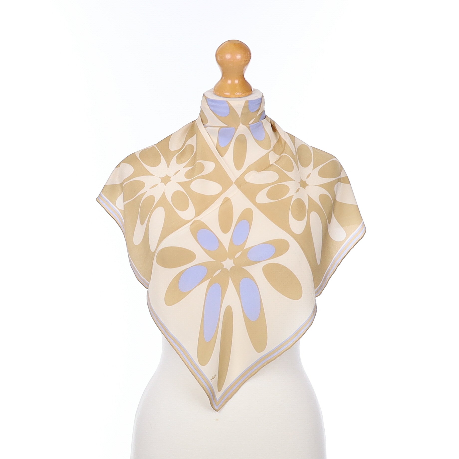 Brand New Jammers & Leufgen Camel Floral Silk Scarf