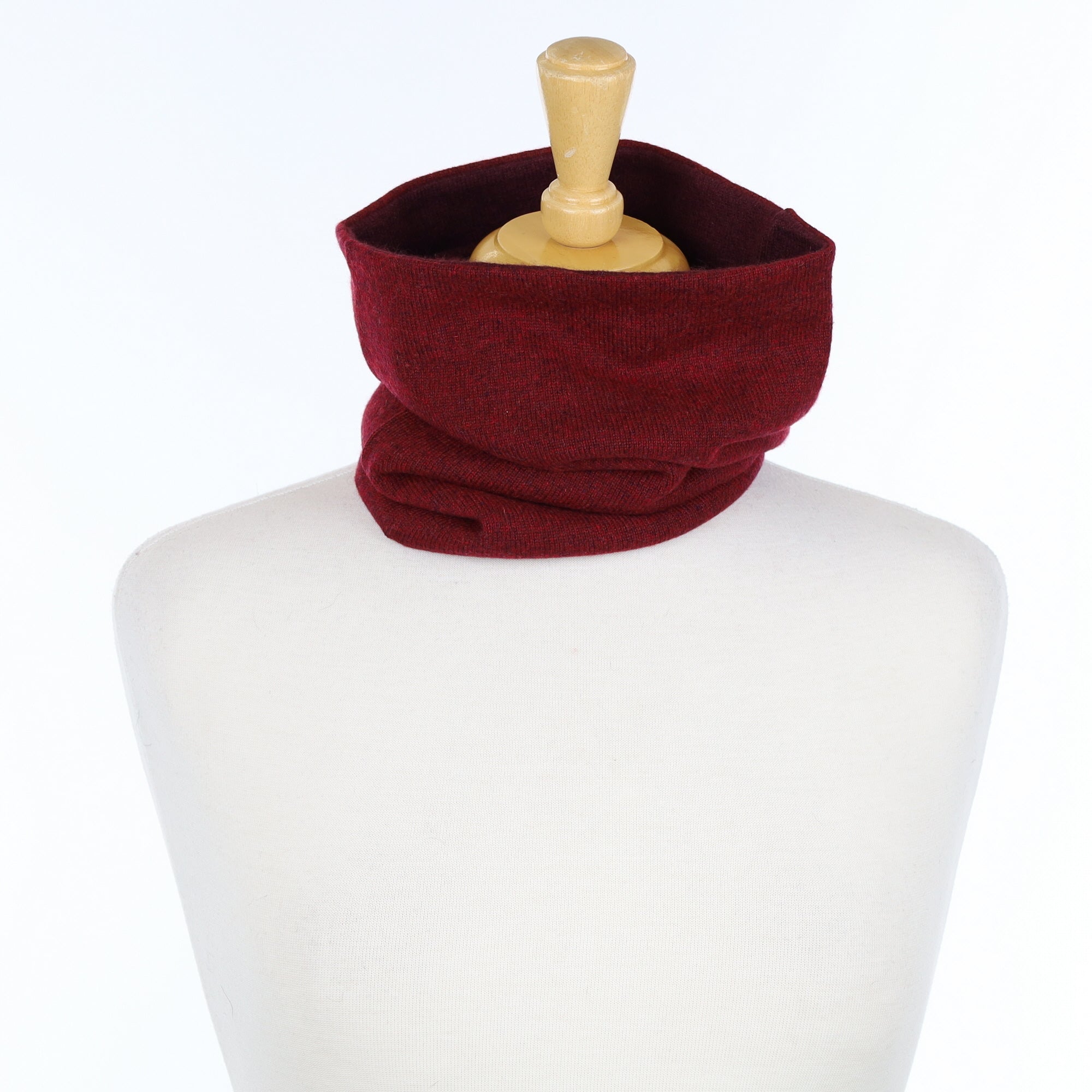 Wine Red Marl and Mulberry Luxury Double Layered Snood