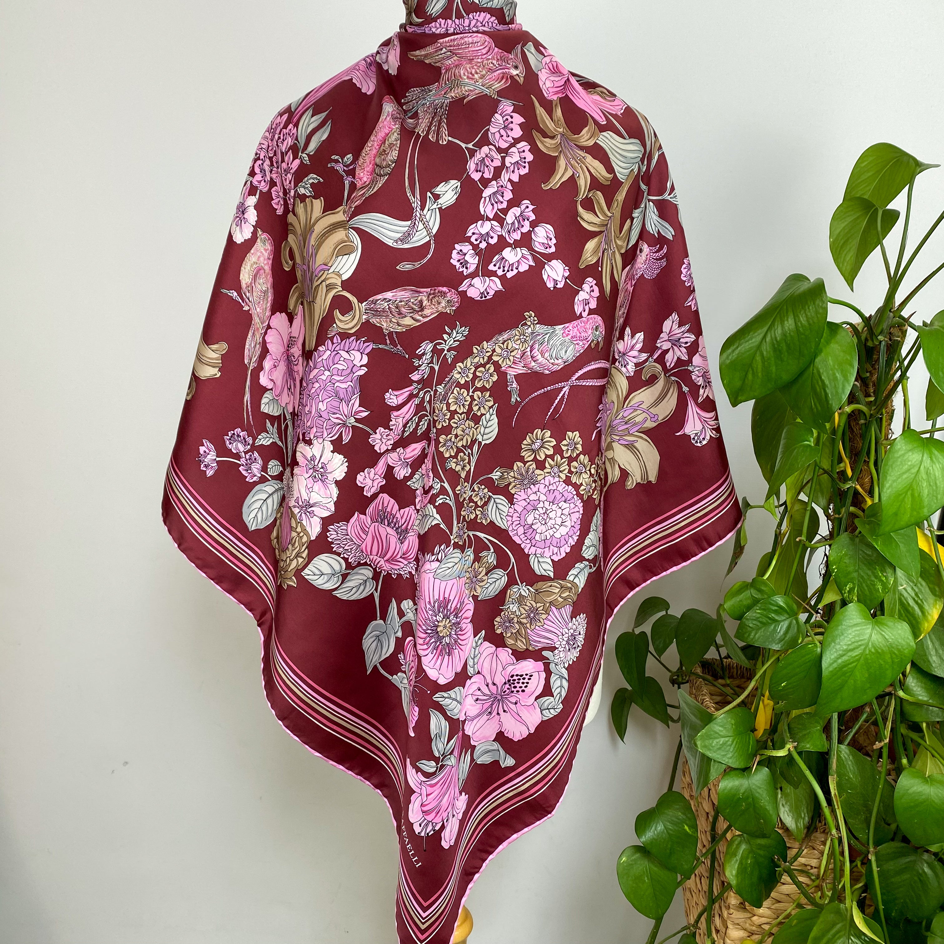 Raffaelli Floral Vintage Silk Scarf