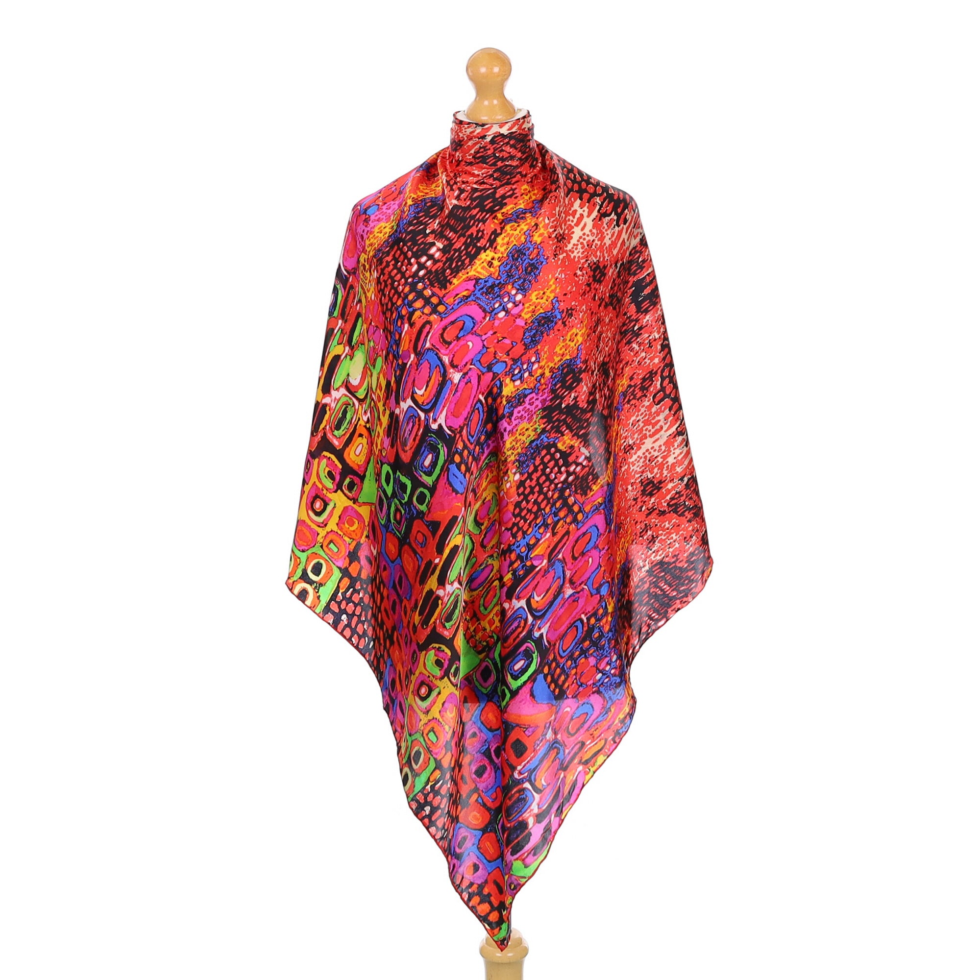 Multicolour Patterned Silk Scarf