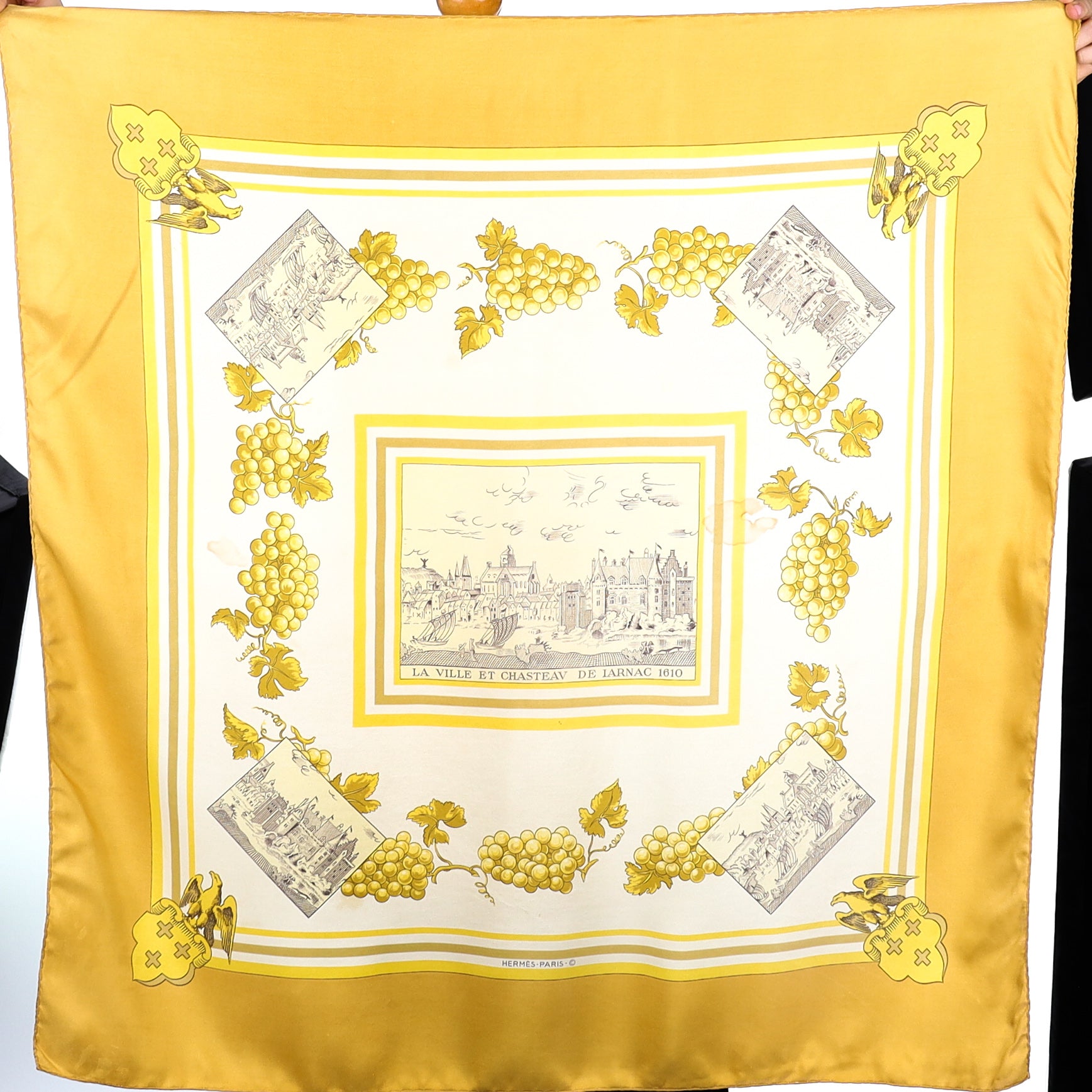 Hermès La Ville et Chasteav de Iarnac 1610 Silk Scarf Rare