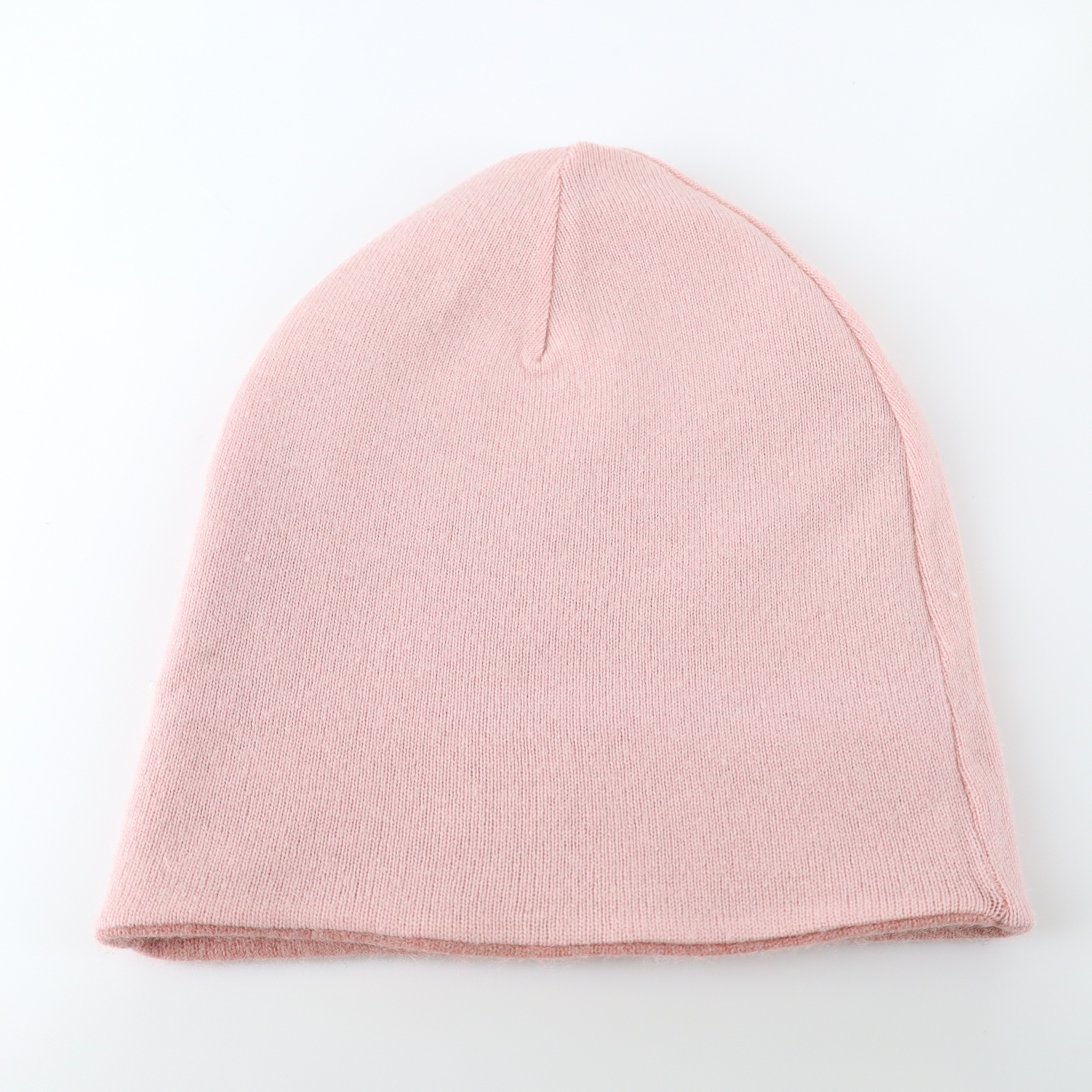 Ice Pink and Sweet Nectar Reversible Cashmere Beanie Hat