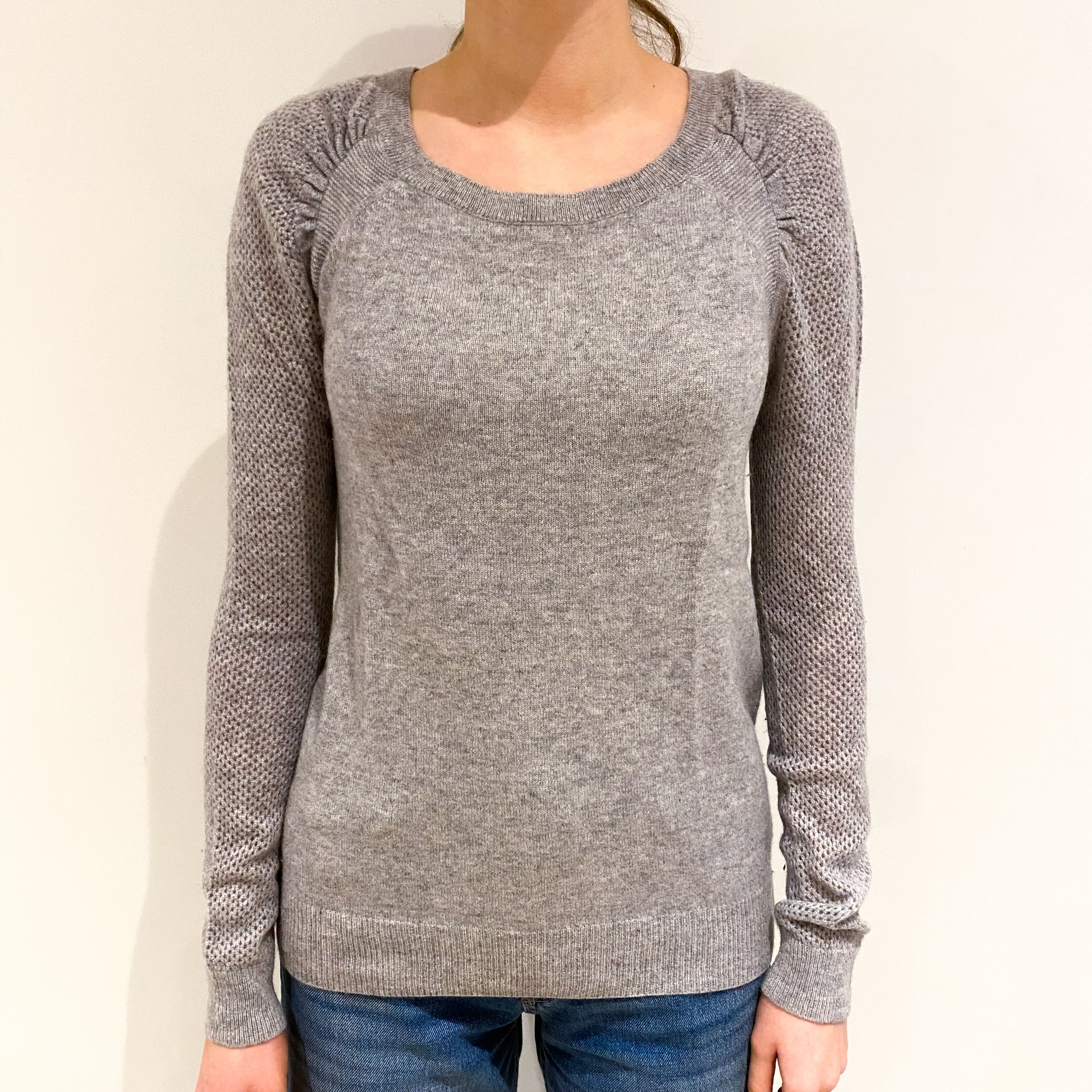 Pale Grey Crew Neck Jumper Extra Small