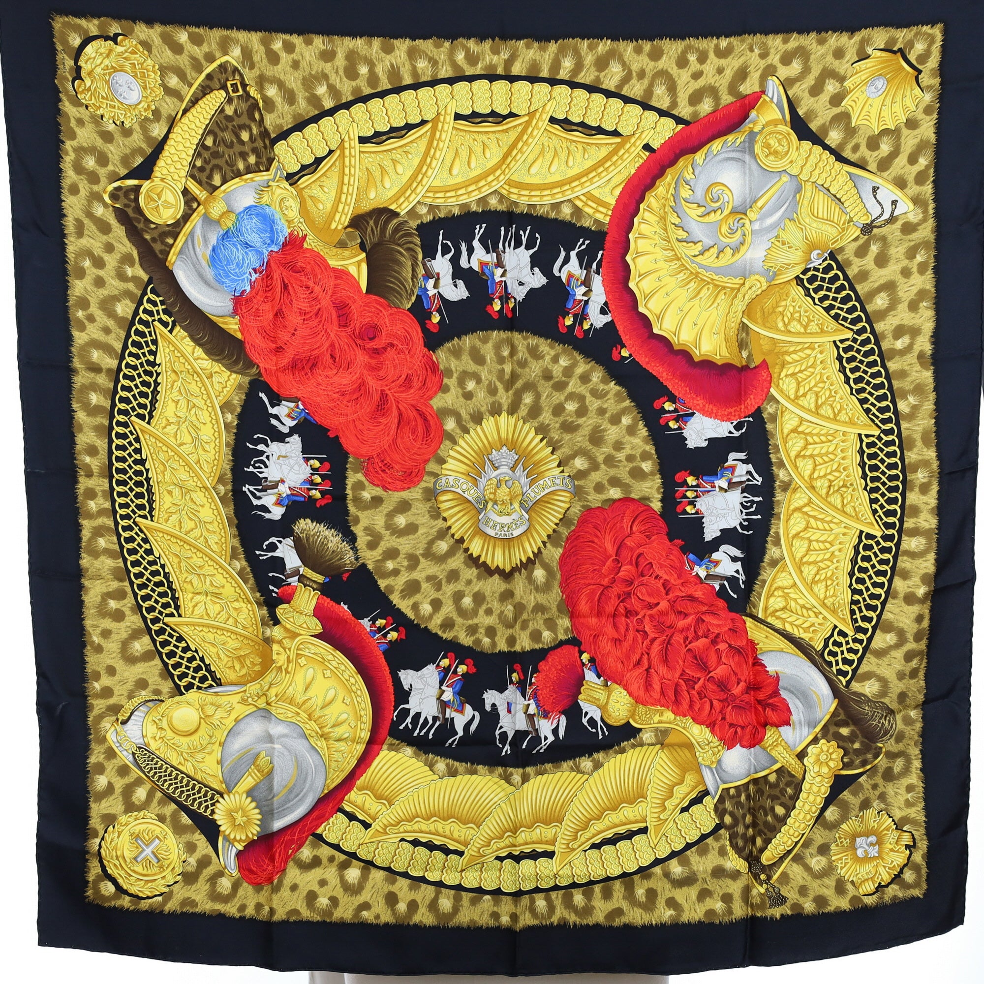 Hermès Casques et Plumets Silk Scarf